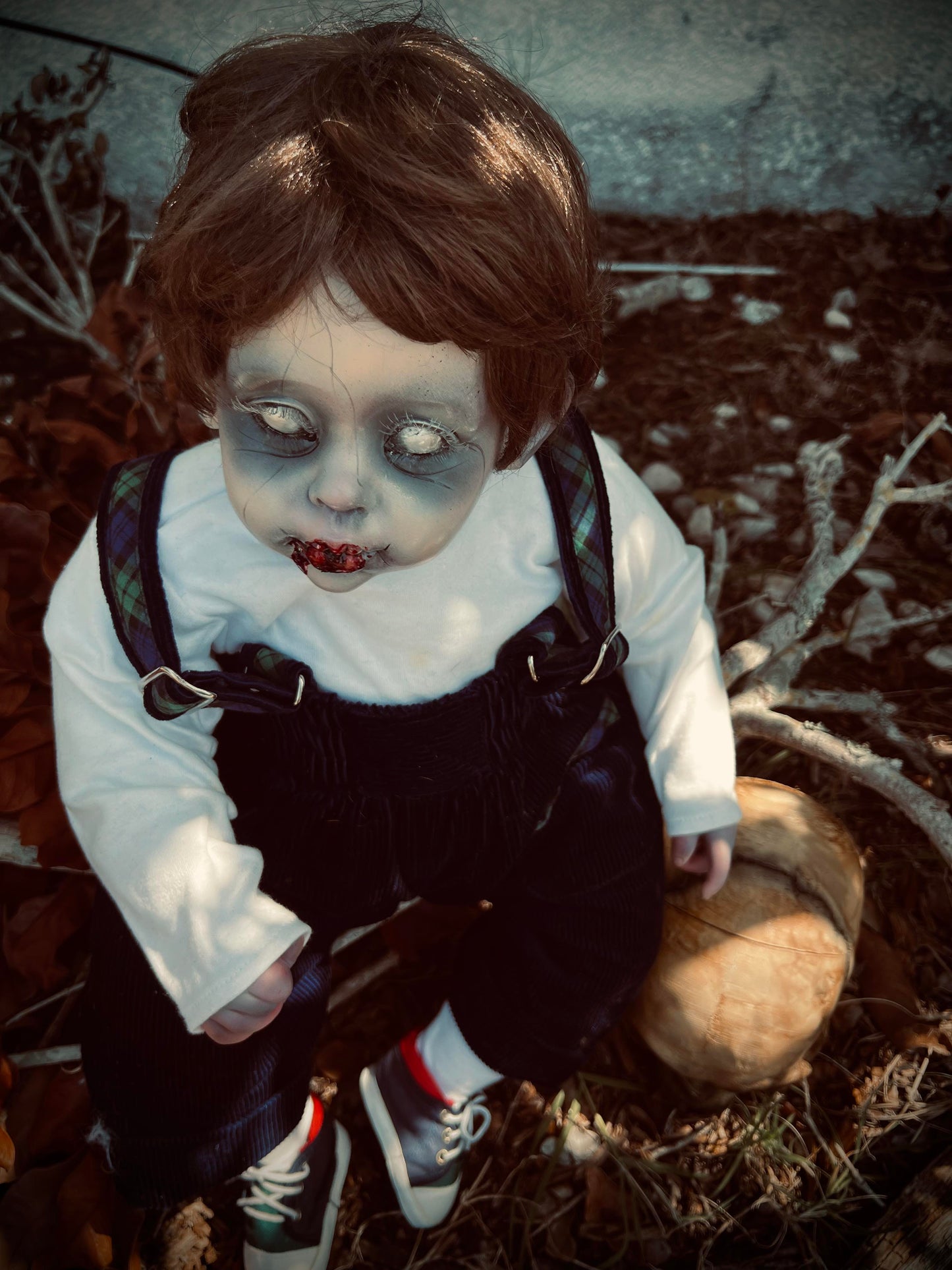 Meet Evan 23" Vintage Baby Porcelain Haunted Spirt Infected Zombie Doll Scary Poltergeist Halloween Spooky Hand Painted Gift Idea's