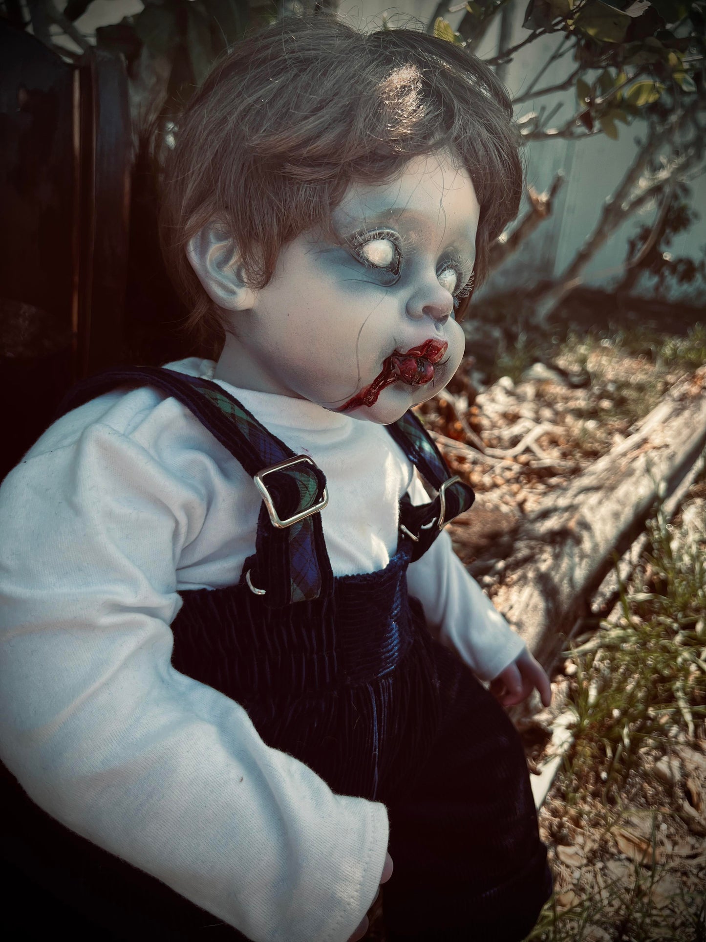 Meet Evan 23" Vintage Baby Porcelain Haunted Spirt Infected Zombie Doll Scary Poltergeist Halloween Spooky Hand Painted Gift Idea's