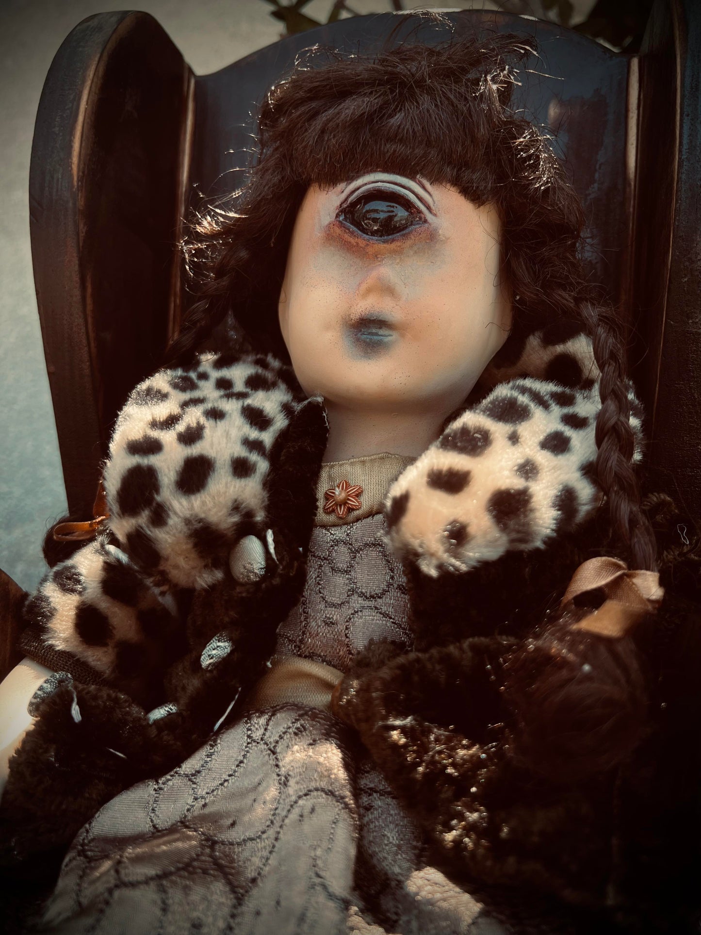 Meet Ciley the Cyclopes 19" Vintage Baby Porcelain Haunted Spirt Infected Doll Scary Poltergeist Halloween Spooky Hand Painted Gift Idea's