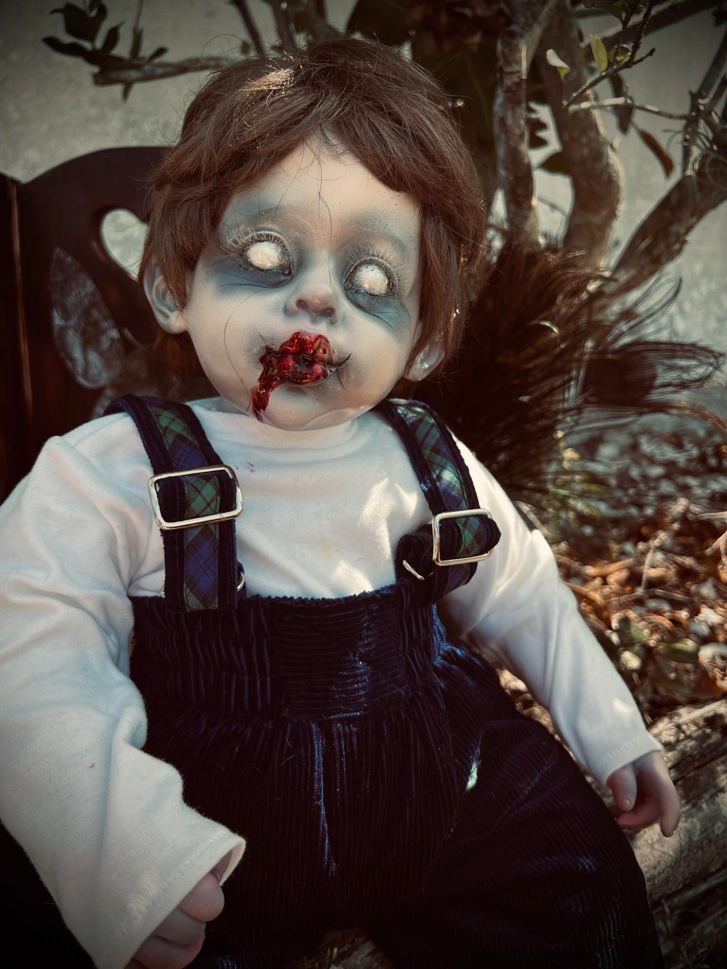 Meet Evan 23" Vintage Baby Porcelain Haunted Spirt Infected Zombie Doll Scary Poltergeist Halloween Spooky Hand Painted Gift Idea's