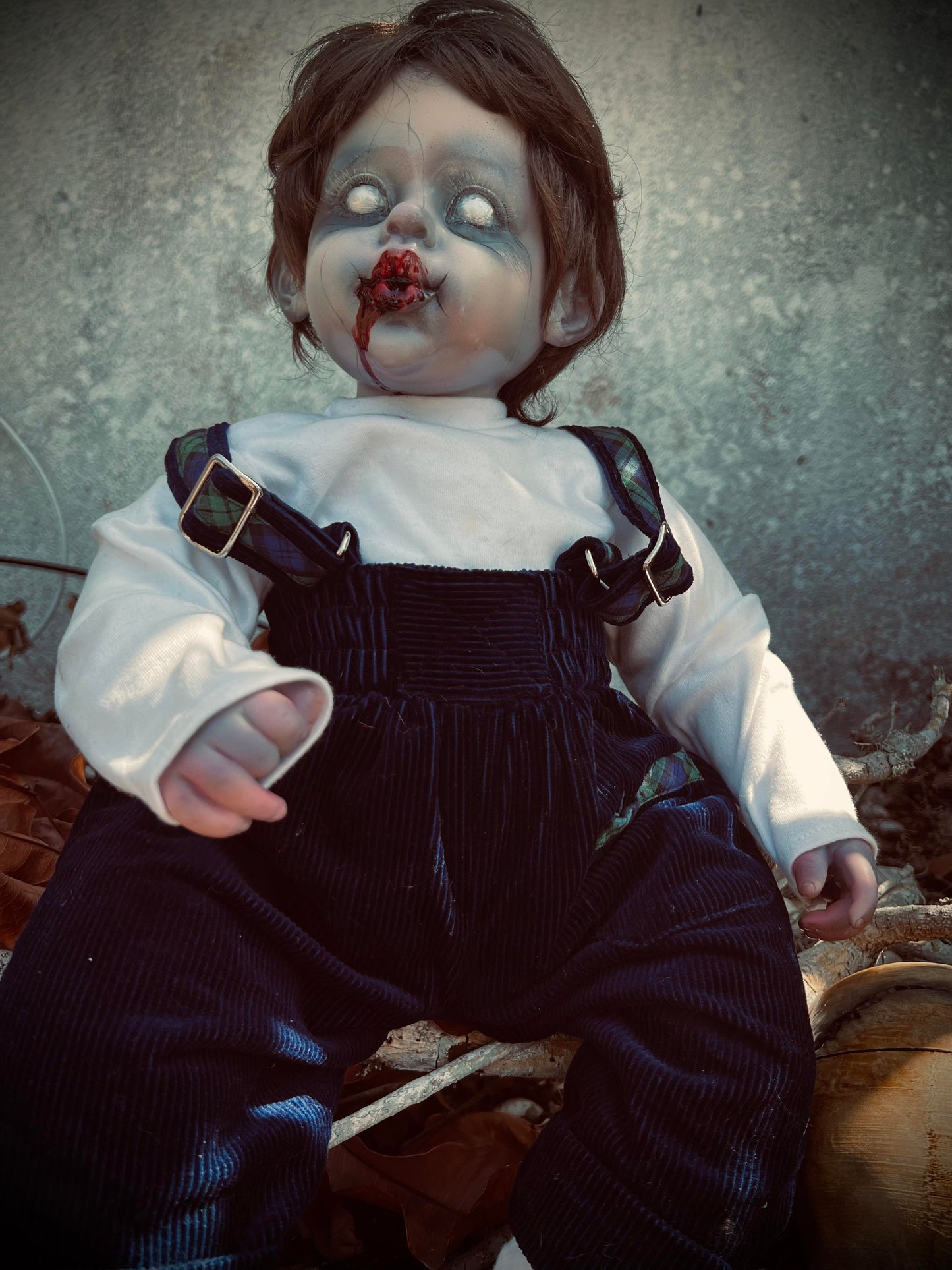 Meet Evan 23" Vintage Baby Porcelain Haunted Spirt Infected Zombie Doll Scary Poltergeist Halloween Spooky Hand Painted Gift Idea's