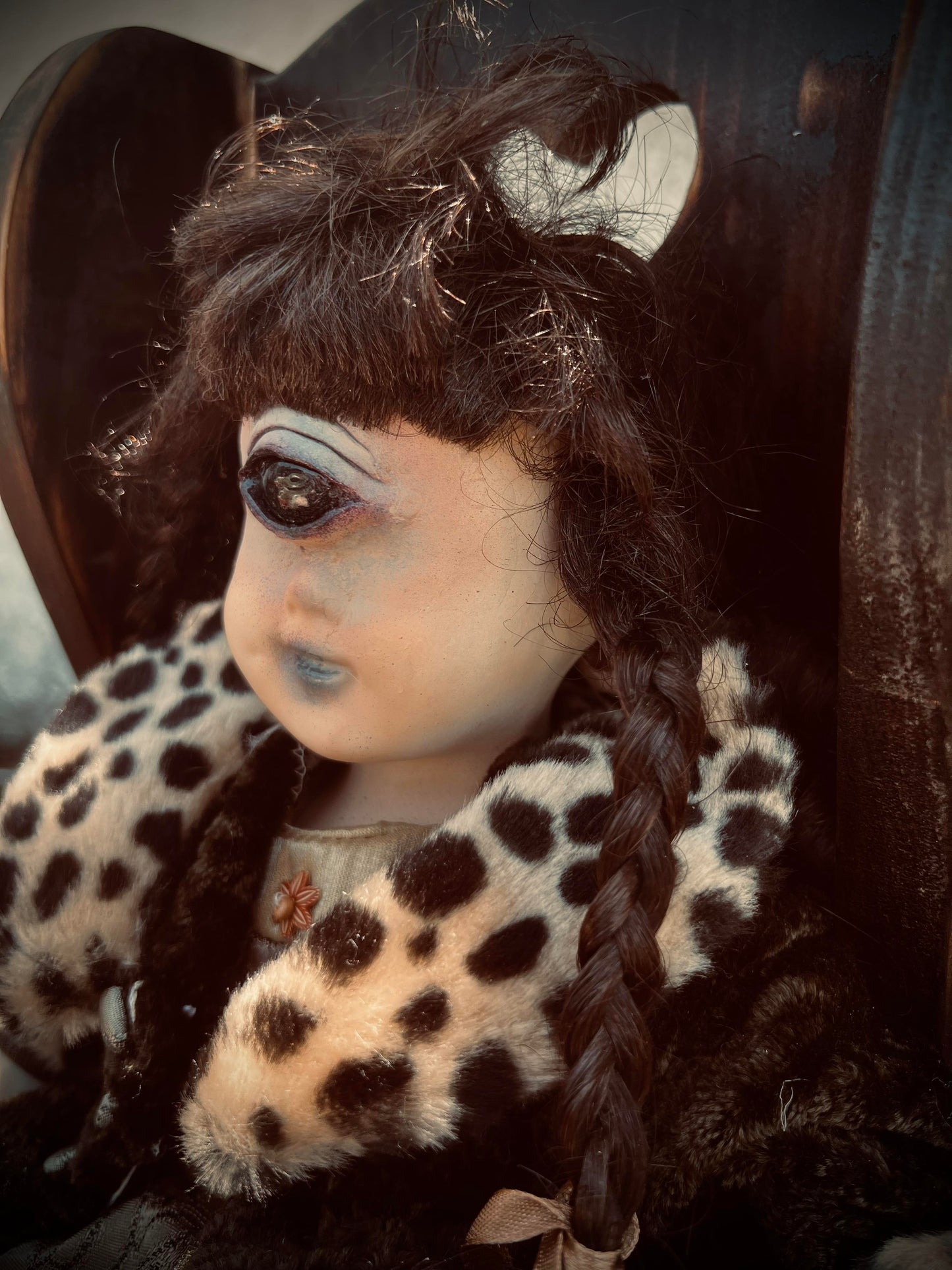 Meet Ciley the Cyclopes 19" Vintage Baby Porcelain Haunted Spirt Infected Doll Scary Poltergeist Halloween Spooky Hand Painted Gift Idea's