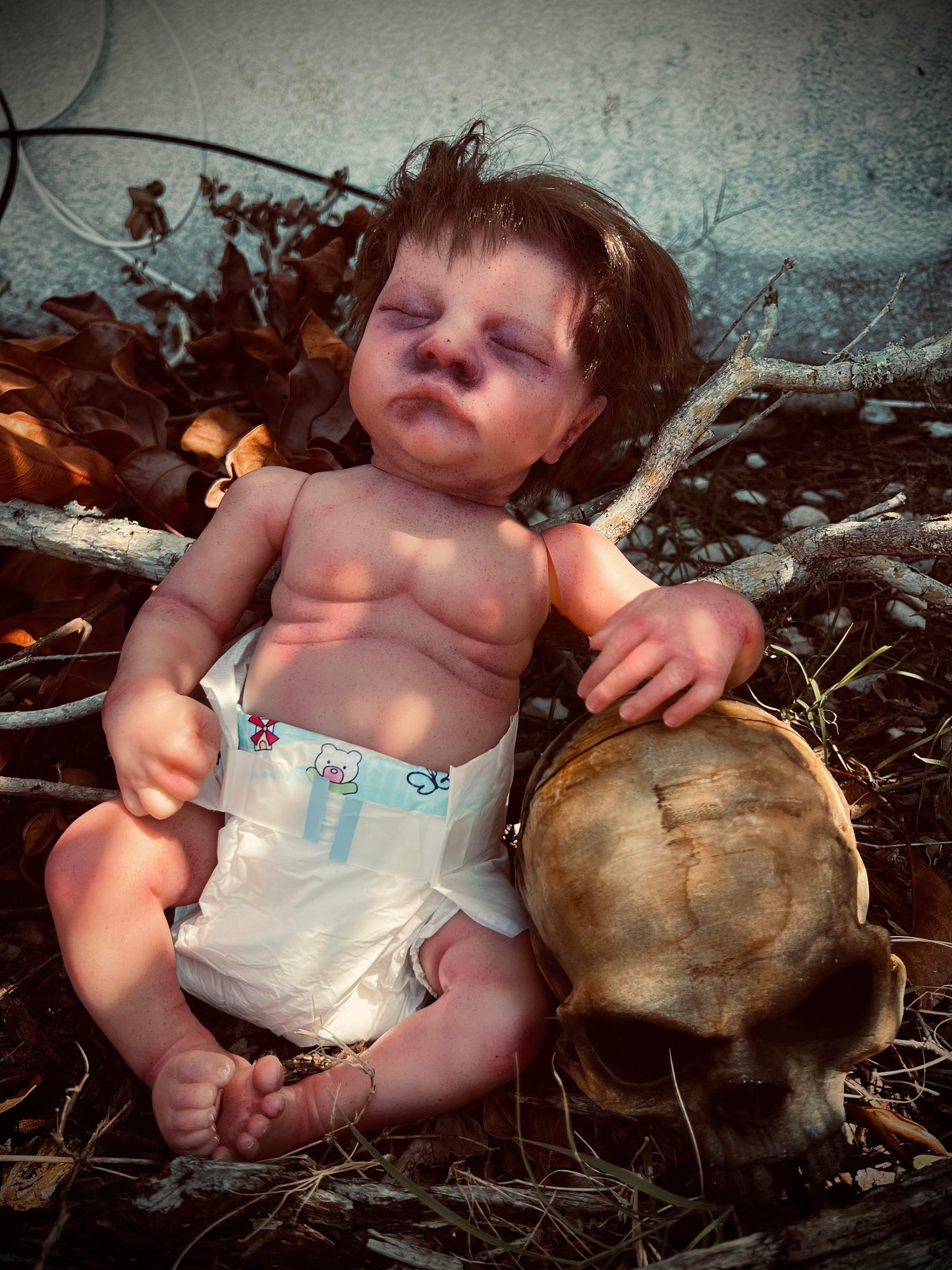 Meet Levi 18" Baby Full Body Silicone Reborn Haunted Spirt Infected Zombie Doll Scary Poltergeist Halloween Spooky Hand Painted Gift Idea's