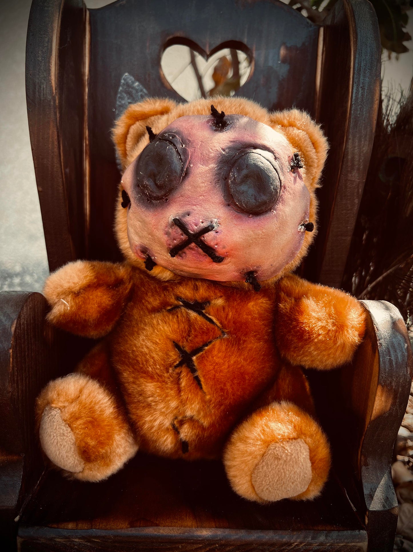 9" Horror Gore Stuffed Teddy Bear Scary Creepy Goth Spooky Halloween Birthday Gifts One Of A Kind Clay Mask Haunted Halloween Toy