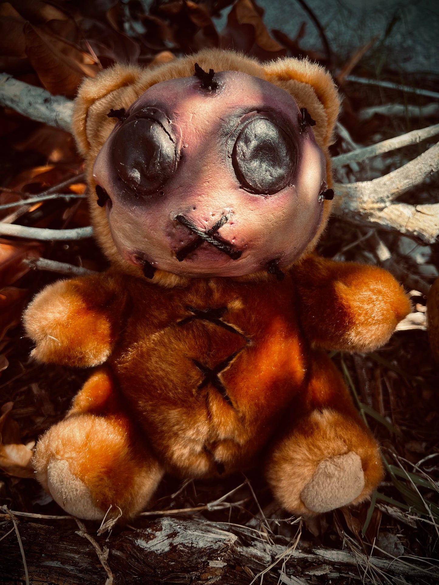 9" Horror Gore Stuffed Teddy Bear Scary Creepy Goth Spooky Halloween Birthday Gifts One Of A Kind Clay Mask Haunted Halloween Toy