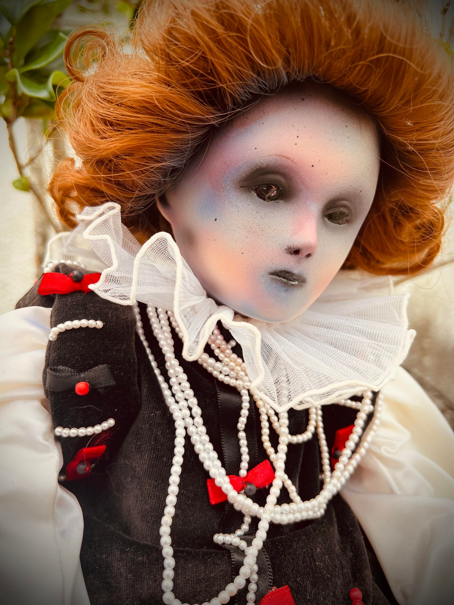 Meet Sybil Marie 17" Redheaded Ginger VTG Porcelain Haunted Spirt Infected Zombie Doll Scary Poltergeist Halloween Spooky Hand Painted