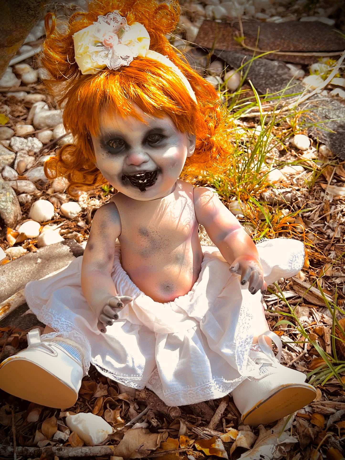 Meet Madeline 14" Baby Redheaded Ginger Full Body Vinyl Haunted Spirt Infected Zombie Doll Scary Poltergeist Halloween Spooky Hand Painted