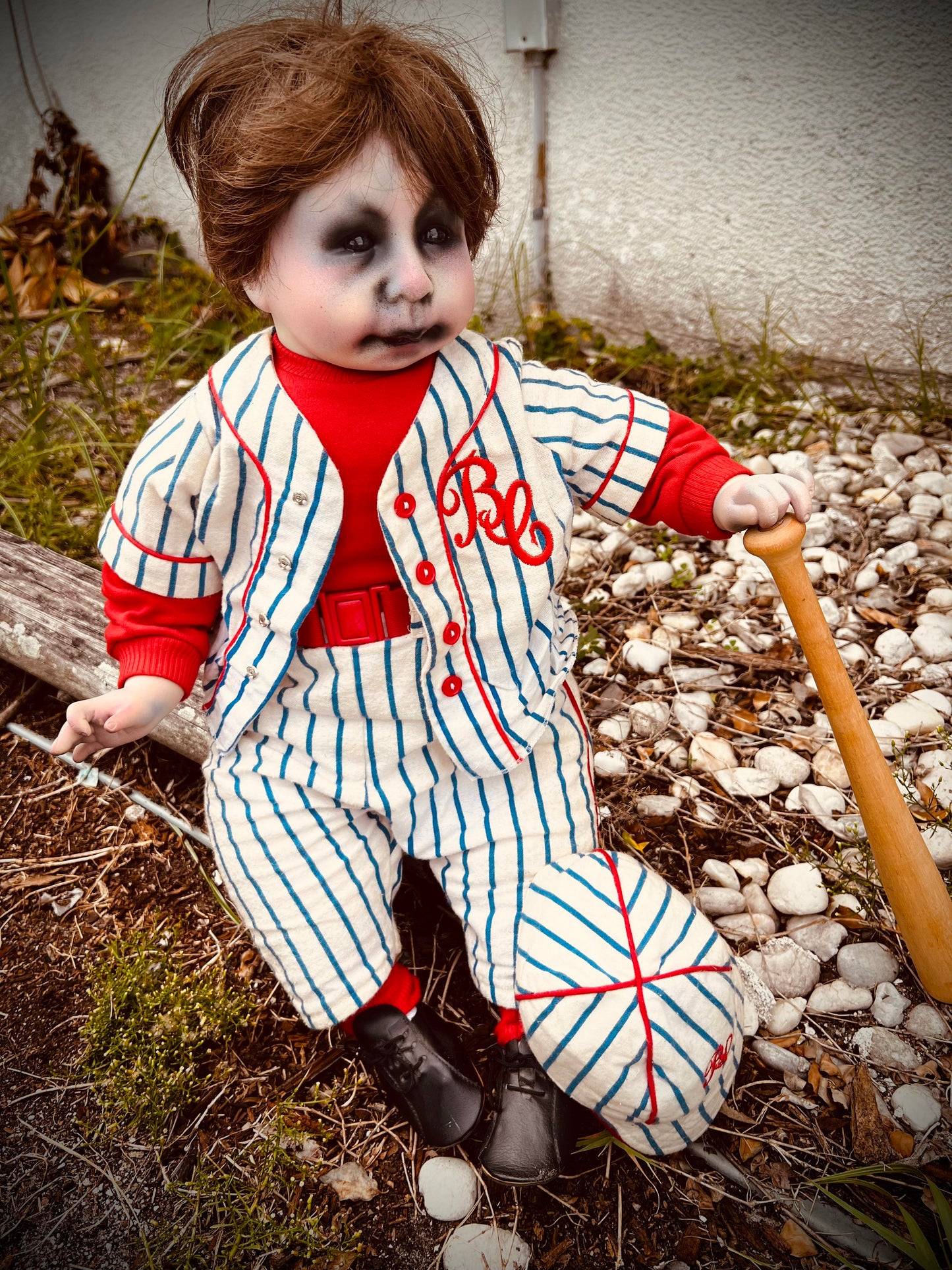 Meet Bubba "Home Run" Chubbs 24" Baby Baseball Haunted Spirt Infected Zombie Doll Scary Poltergeist Halloween Spooky Hand Painted Gift Idea