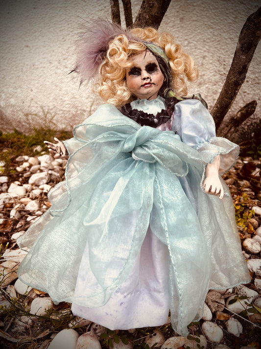 Meet Jenna 12" VTG Porcelain Blonde Voodoo Inspired Haunted Ghostly Spirit Infected Doll Scary Poltergeist Halloween Spooky Hand Painted