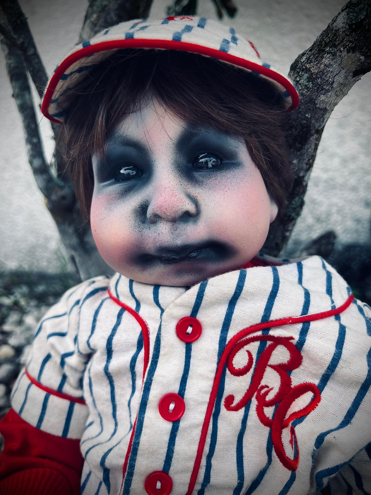 Meet Bubba "Home Run" Chubbs 24" Baby Baseball Haunted Spirt Infected Zombie Doll Scary Poltergeist Halloween Spooky Hand Painted Gift Idea