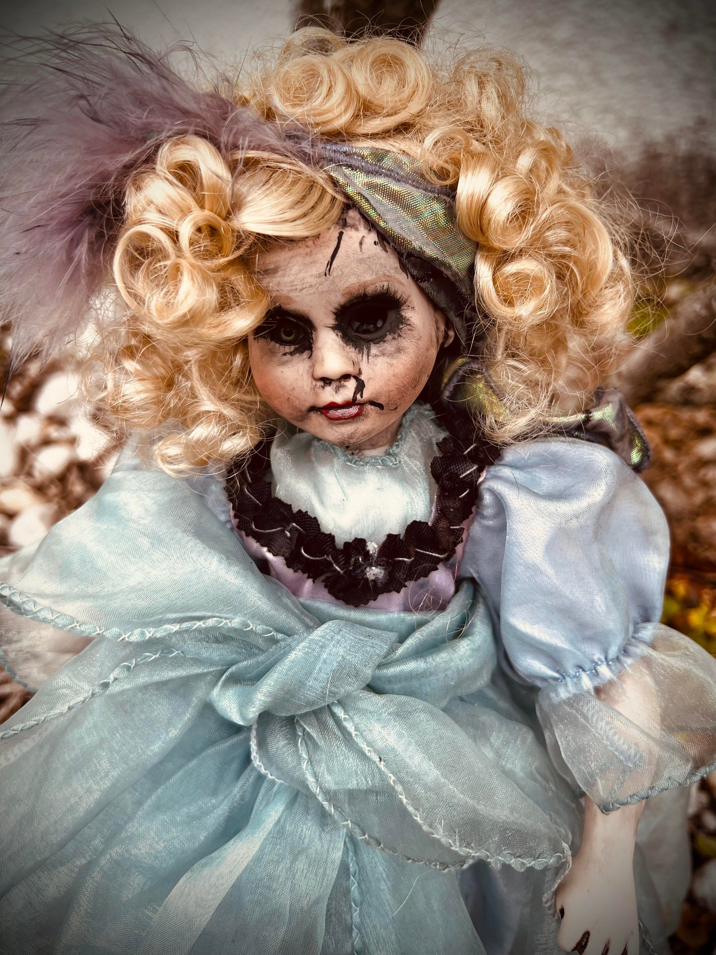 Meet Jenna 12" VTG Porcelain Blonde Voodoo Inspired Haunted Ghostly Spirit Infected Doll Scary Poltergeist Halloween Spooky Hand Painted