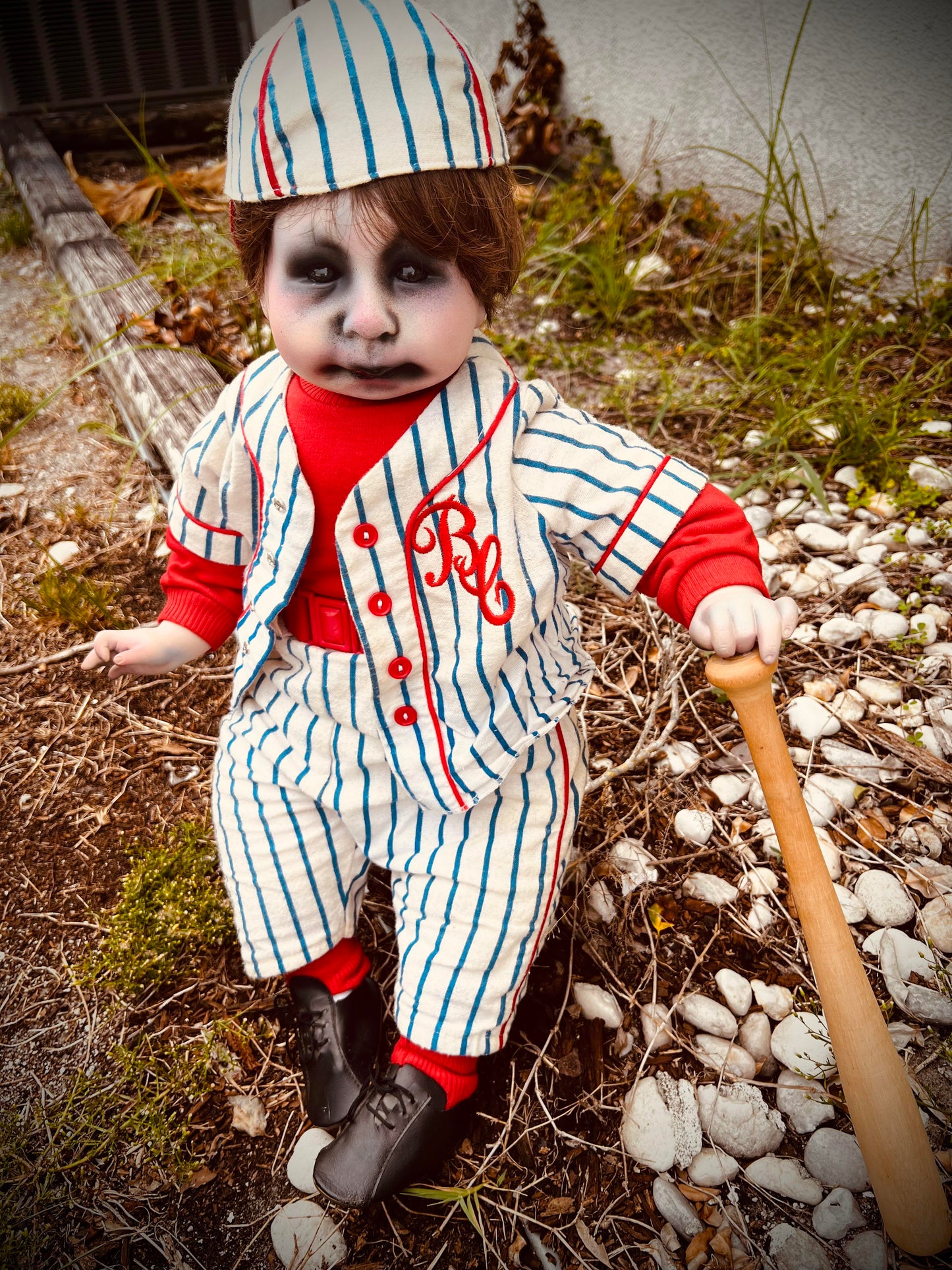 Meet Bubba "Home Run" Chubbs 24" Baby Baseball Haunted Spirt Infected Zombie Doll Scary Poltergeist Halloween Spooky Hand Painted Gift Idea