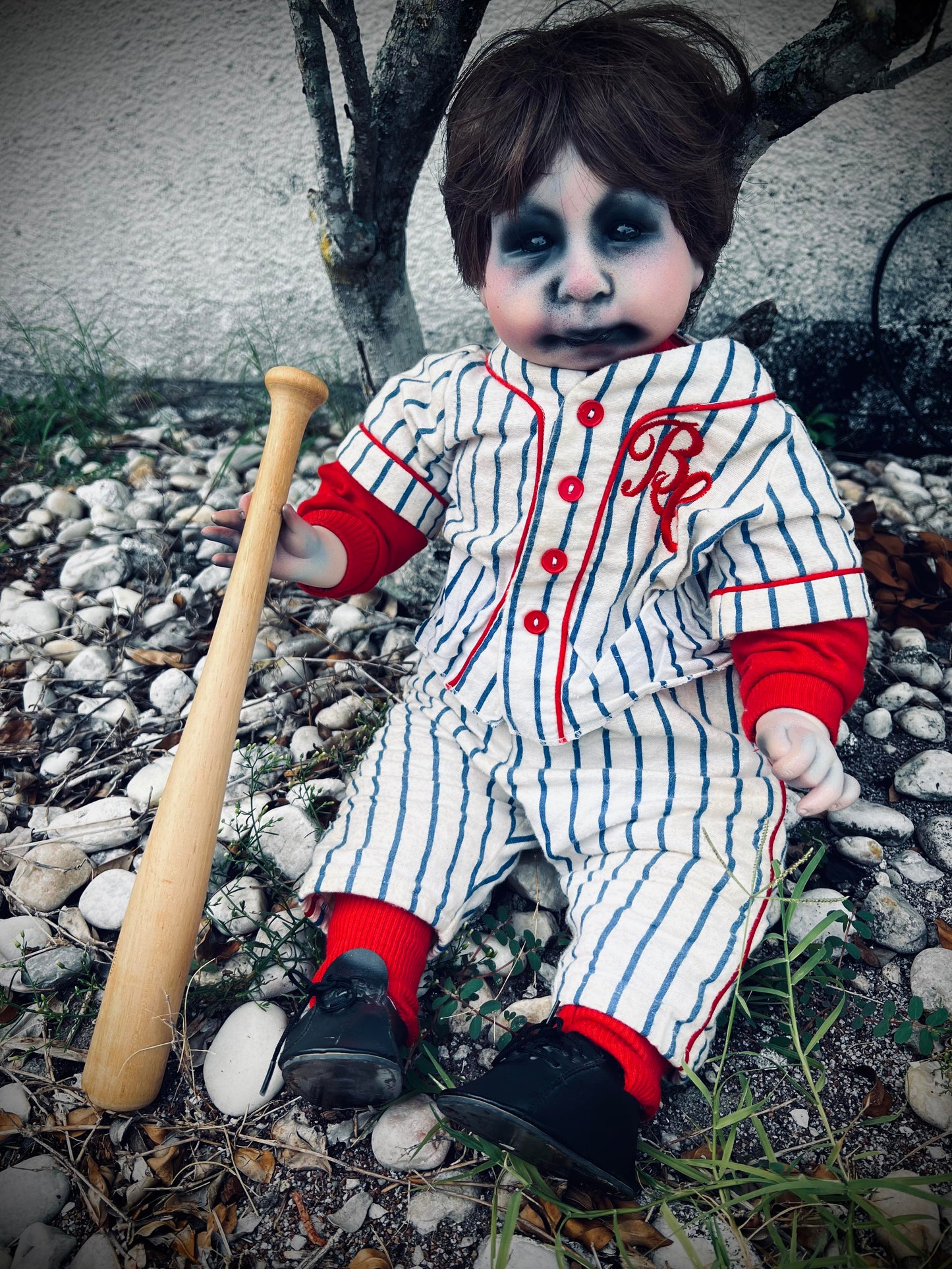 Meet Bubba "Home Run" Chubbs 24" Baby Baseball Haunted Spirt Infected Zombie Doll Scary Poltergeist Halloween Spooky Hand Painted Gift Idea