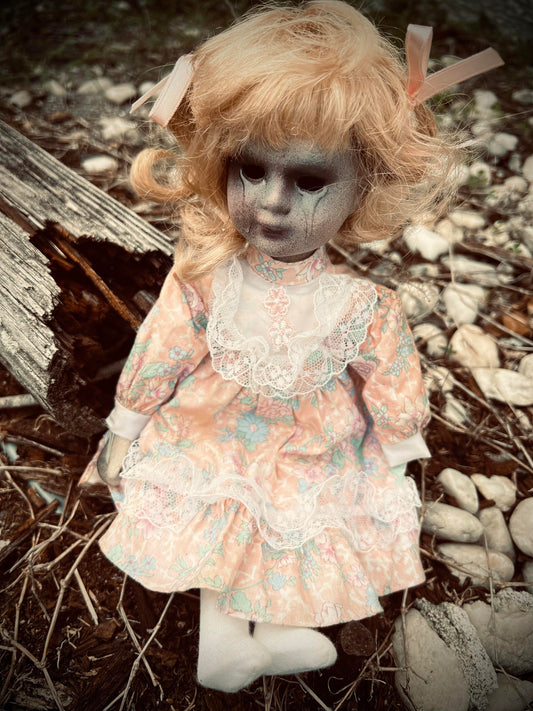 Meet Molly Anne 12" Baby Blonde Vintage Porcelain Haunted Spirt Infected Zombie Doll Scary Poltergeist Halloween Spooky Hand Painted