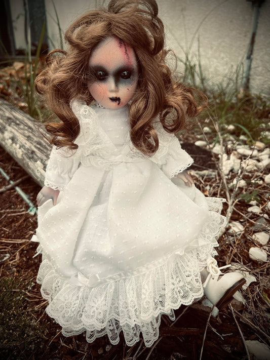 Meet Natalie 13" VTG Porcelain Haunted Ghostly Spirt Infected Zombie Doll Scary Poltergeist Halloween Spooky Hand Painted