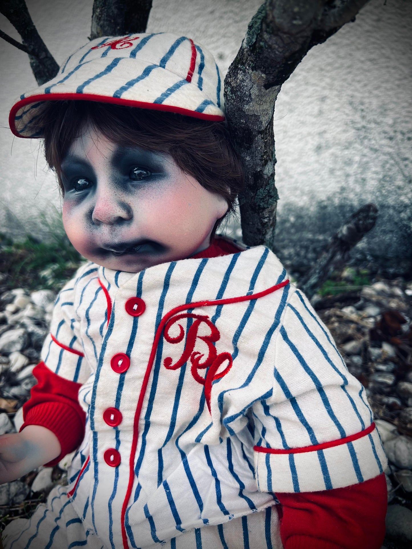 Meet Bubba "Home Run" Chubbs 24" Baby Baseball Haunted Spirt Infected Zombie Doll Scary Poltergeist Halloween Spooky Hand Painted Gift Idea