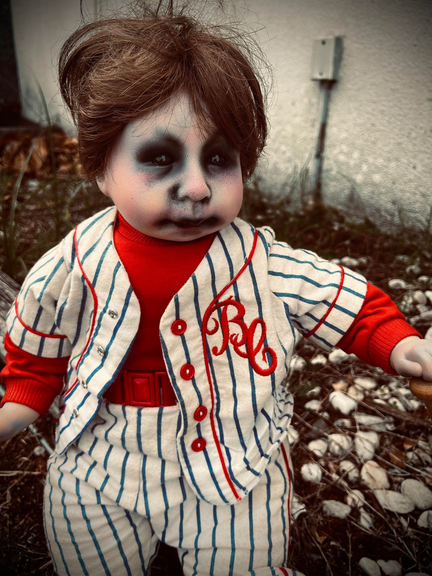 Meet Bubba "Home Run" Chubbs 24" Baby Baseball Haunted Spirt Infected Zombie Doll Scary Poltergeist Halloween Spooky Hand Painted Gift Idea