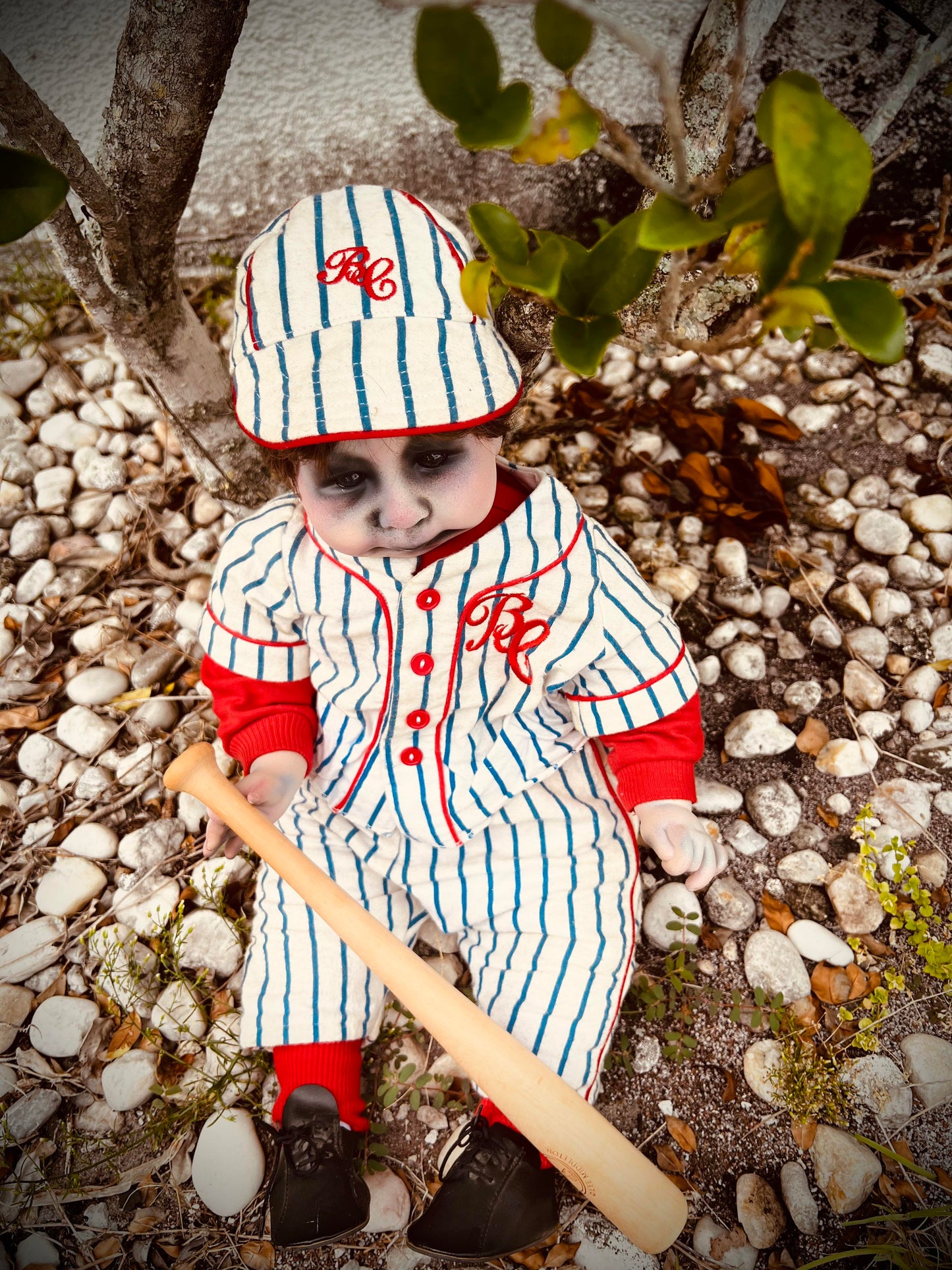 Meet Bubba "Home Run" Chubbs 24" Baby Baseball Haunted Spirt Infected Zombie Doll Scary Poltergeist Halloween Spooky Hand Painted Gift Idea