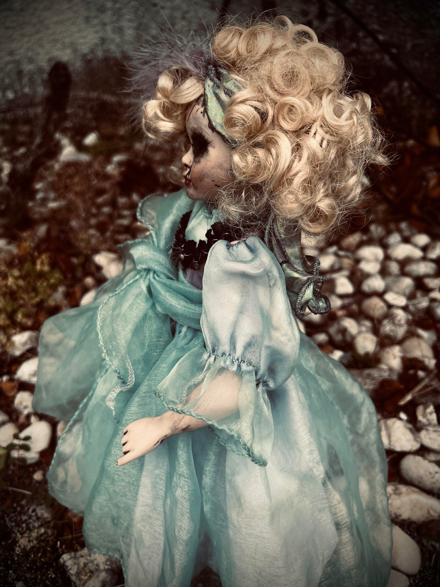 Meet Jenna 12" VTG Porcelain Blonde Voodoo Inspired Haunted Ghostly Spirit Infected Doll Scary Poltergeist Halloween Spooky Hand Painted