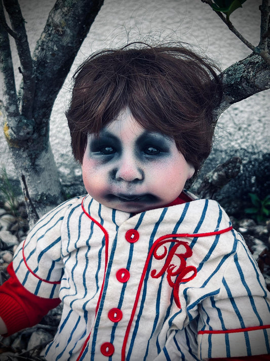 Meet Bubba "Home Run" Chubbs 24" Baby Baseball Haunted Spirt Infected Zombie Doll Scary Poltergeist Halloween Spooky Hand Painted Gift Idea