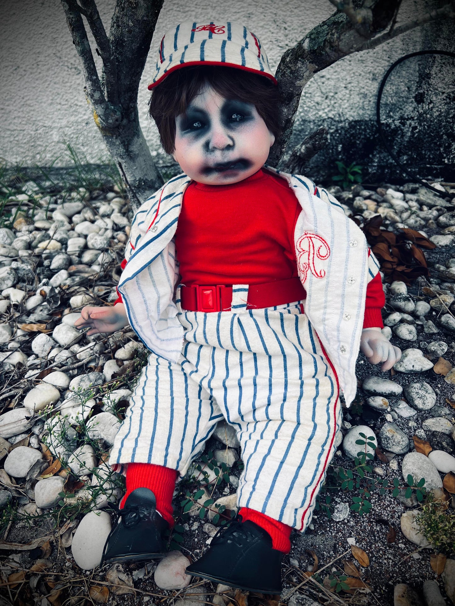 Meet Bubba "Home Run" Chubbs 24" Baby Baseball Haunted Spirt Infected Zombie Doll Scary Poltergeist Halloween Spooky Hand Painted Gift Idea