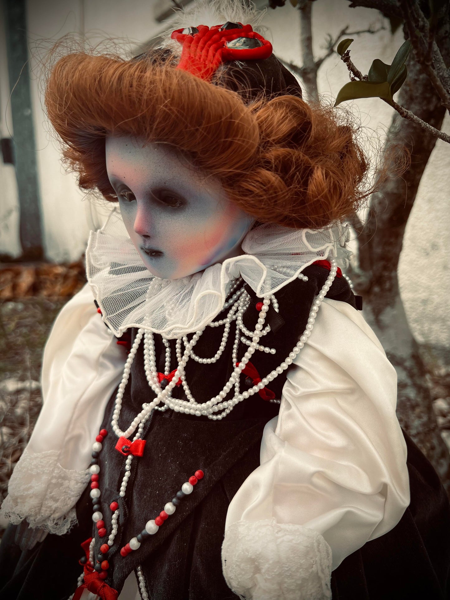 Meet Sybil Marie 17" Redheaded Ginger VTG Porcelain Haunted Spirt Infected Zombie Doll Scary Poltergeist Halloween Spooky Hand Painted