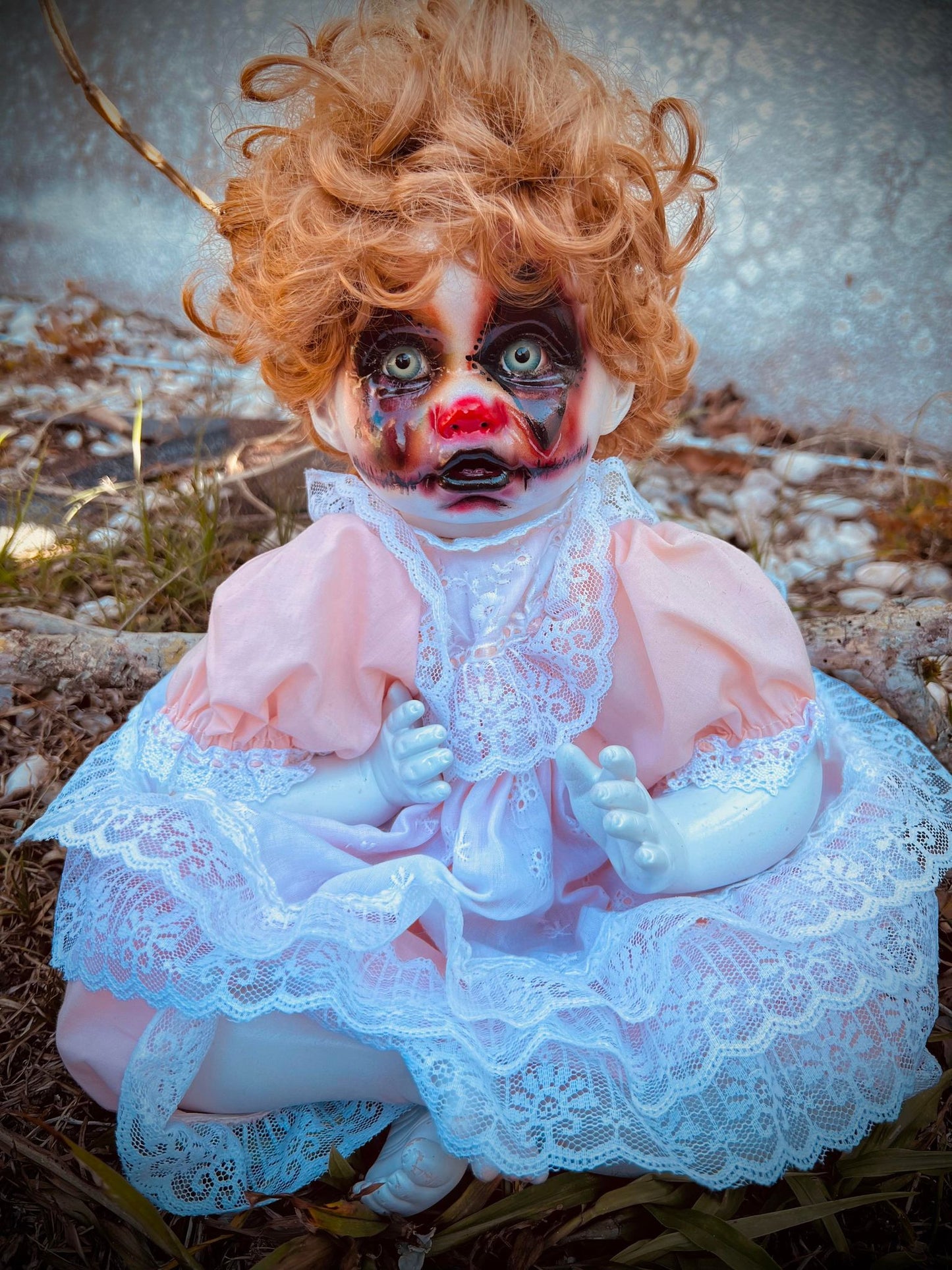 Meet Mitzy 16" Porcelain Baby Ginger Clown Possessed Haunted Spirt Infected Doll Scary Poltergeist Halloween Spooky Hand Painted Gift Idea