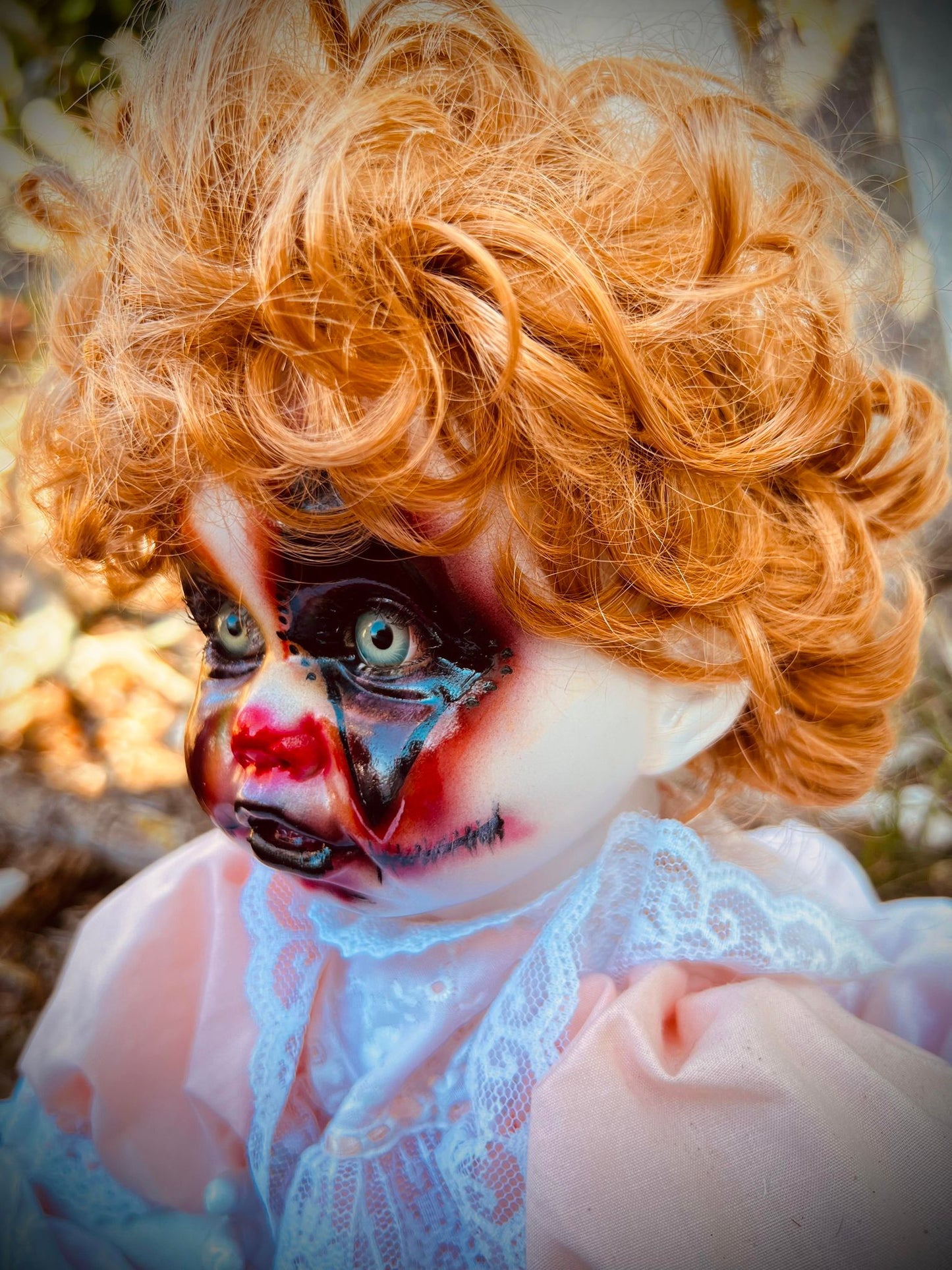 Meet Mitzy 16" Porcelain Baby Ginger Clown Possessed Haunted Spirt Infected Doll Scary Poltergeist Halloween Spooky Hand Painted Gift Idea