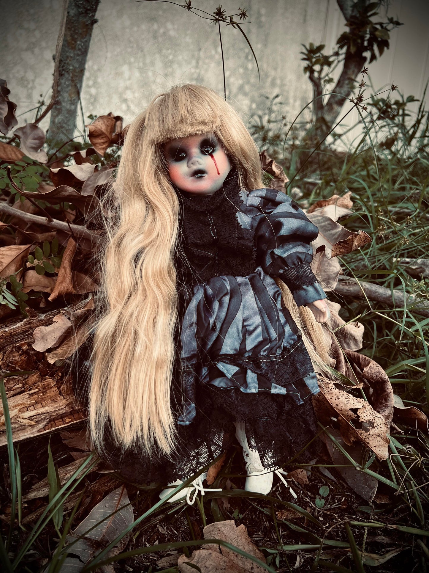 Meet Gwendolyn 12" Doll Porcelain Witchy Creepy Haunted Spirit Infected Scary Spooky Zombie Possessed Fall Gothic Positive Energy