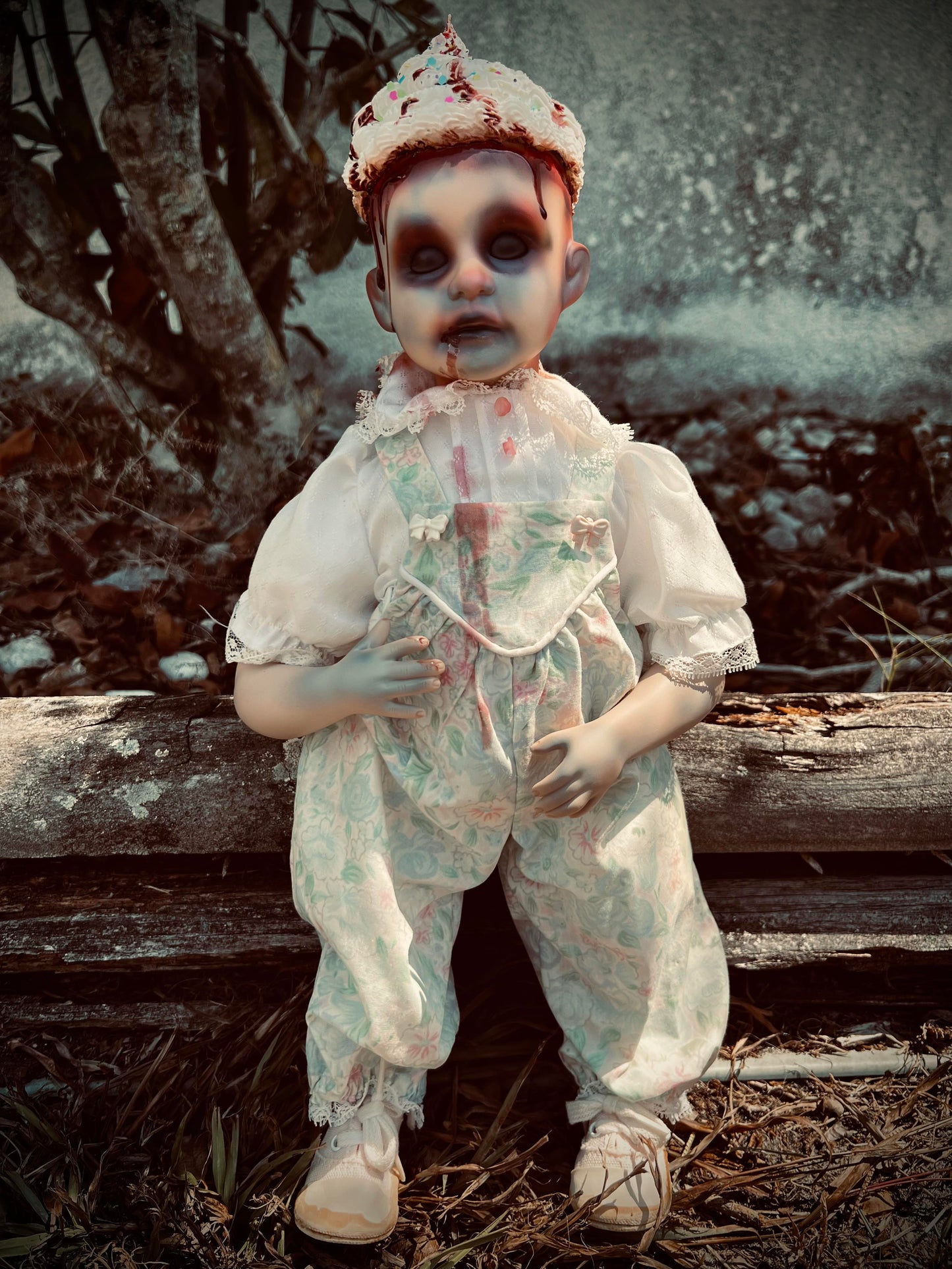 Meet Sammy 17" Vintage Baby Porcelain Haunted Creepy Spirt Infected Zombie Doll Scary Poltergeist Halloween Spooky Hand Painted Gift Idea's