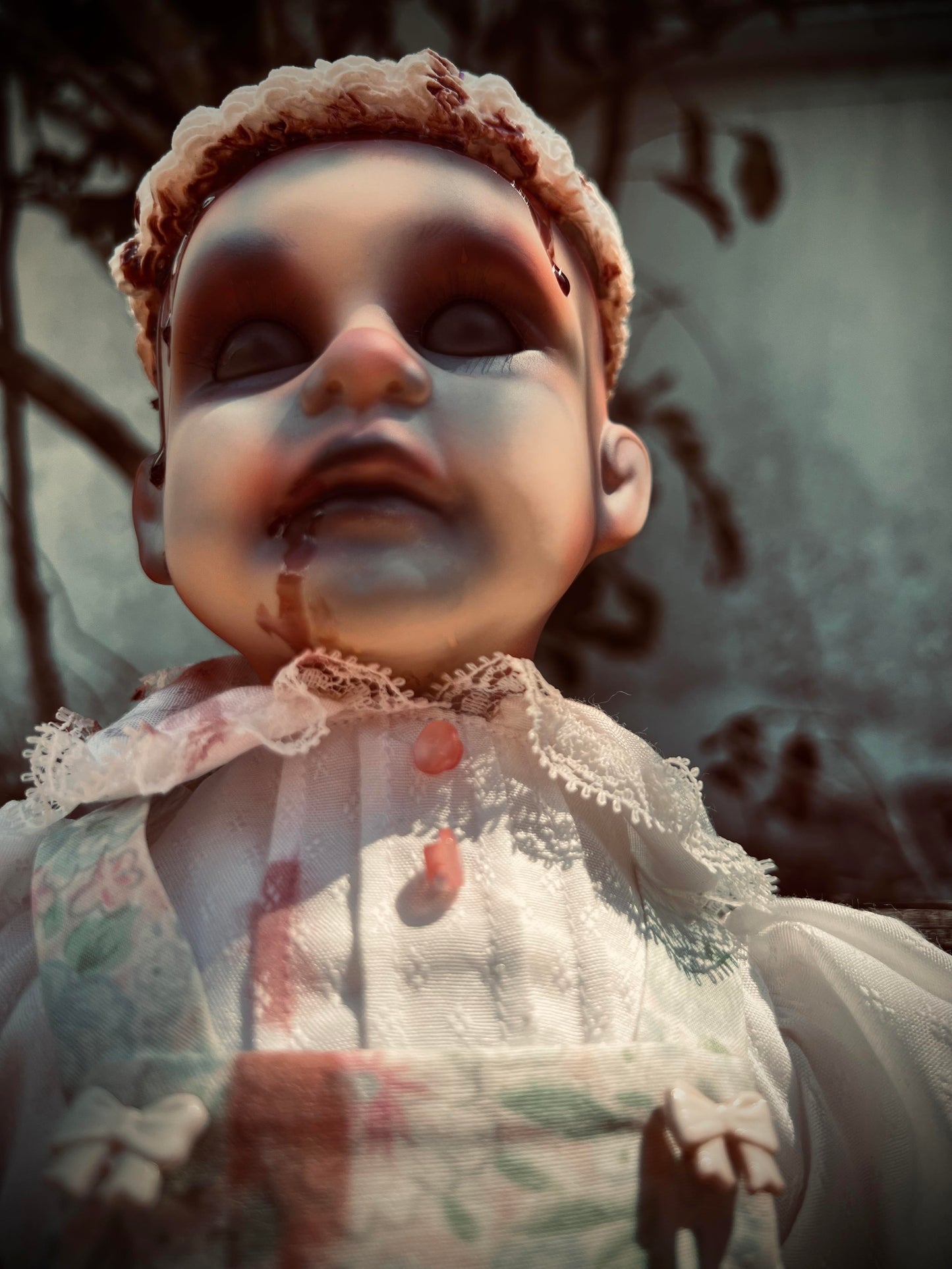 Meet Sammy 17" Vintage Baby Porcelain Haunted Creepy Spirt Infected Zombie Doll Scary Poltergeist Halloween Spooky Hand Painted Gift Idea's