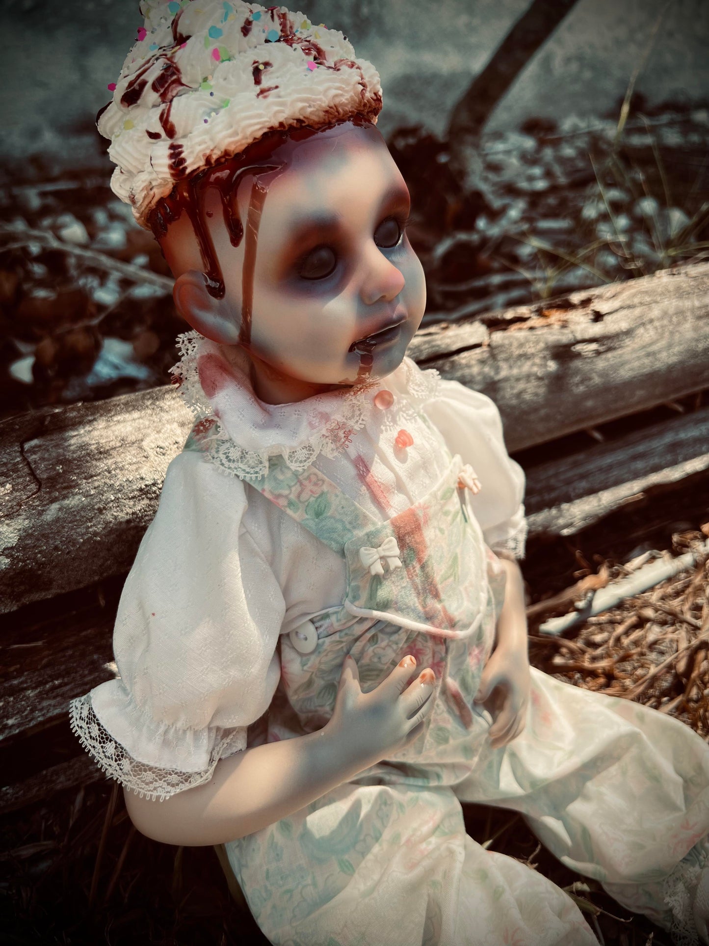 Meet Sammy 17" Vintage Baby Porcelain Haunted Creepy Spirt Infected Zombie Doll Scary Poltergeist Halloween Spooky Hand Painted Gift Idea's