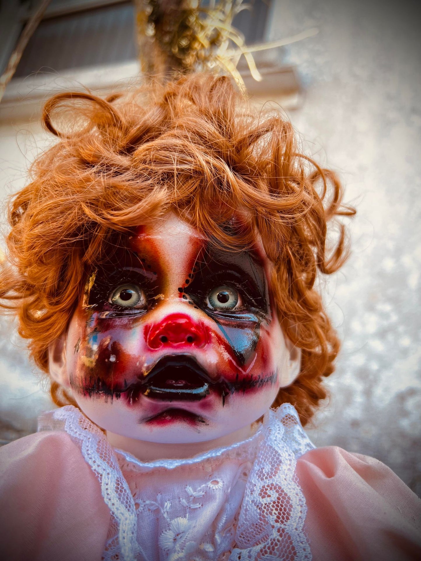 Meet Mitzy 16" Porcelain Baby Ginger Clown Possessed Haunted Spirt Infected Doll Scary Poltergeist Halloween Spooky Hand Painted Gift Idea