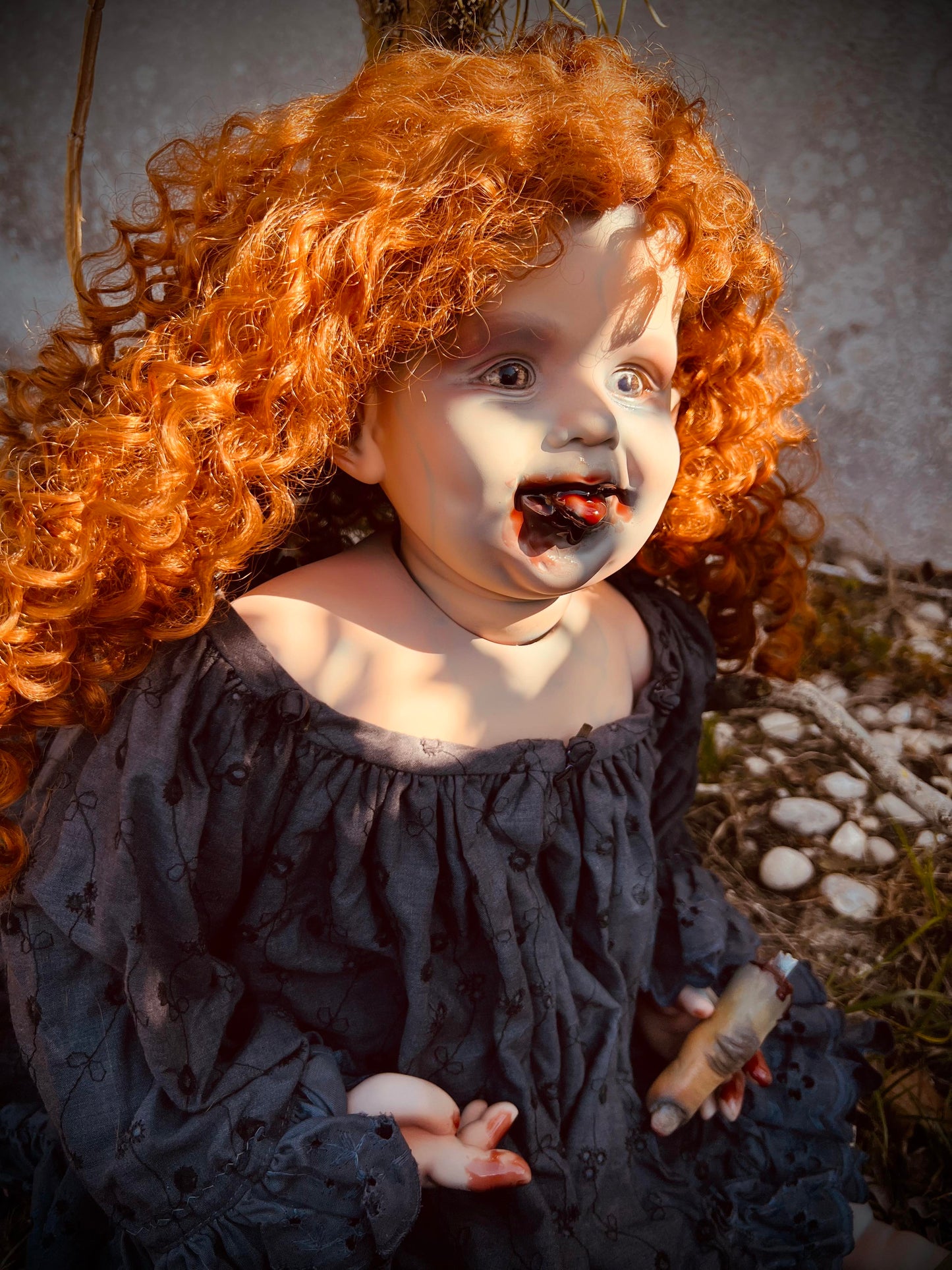 Meet Hazel 29" Vintage Baby Porcelain Ginger Witchy Haunted Spirit Infected Zombie Doll Scary Poltergeist Halloween Spooky Hand Painted