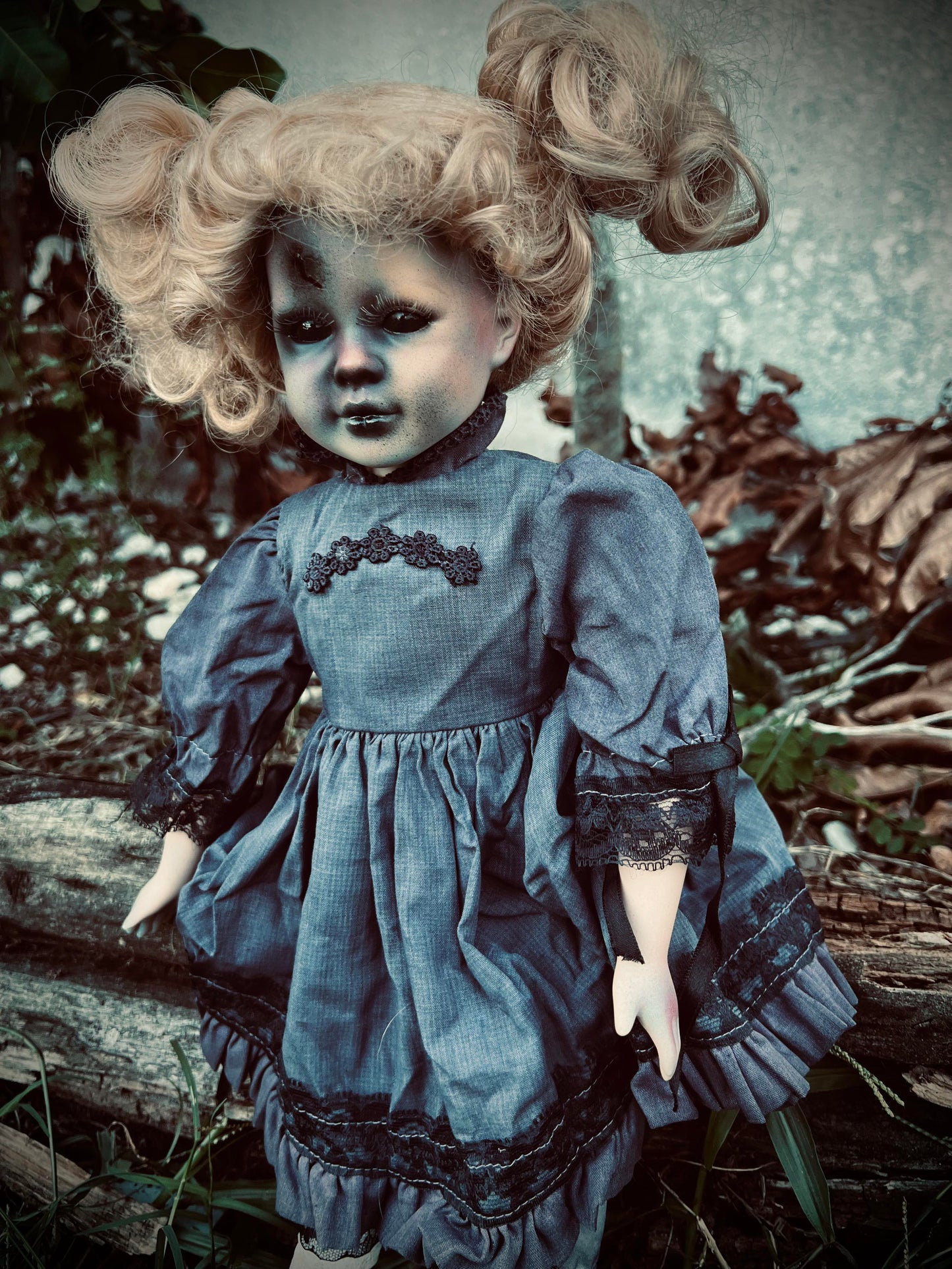 Meet Jeannette 17" Doll Porcelain Witchy Creepy Haunted Spirit Infected Scary Spooky Zombie Possessed Fall Gothic Positive Energy