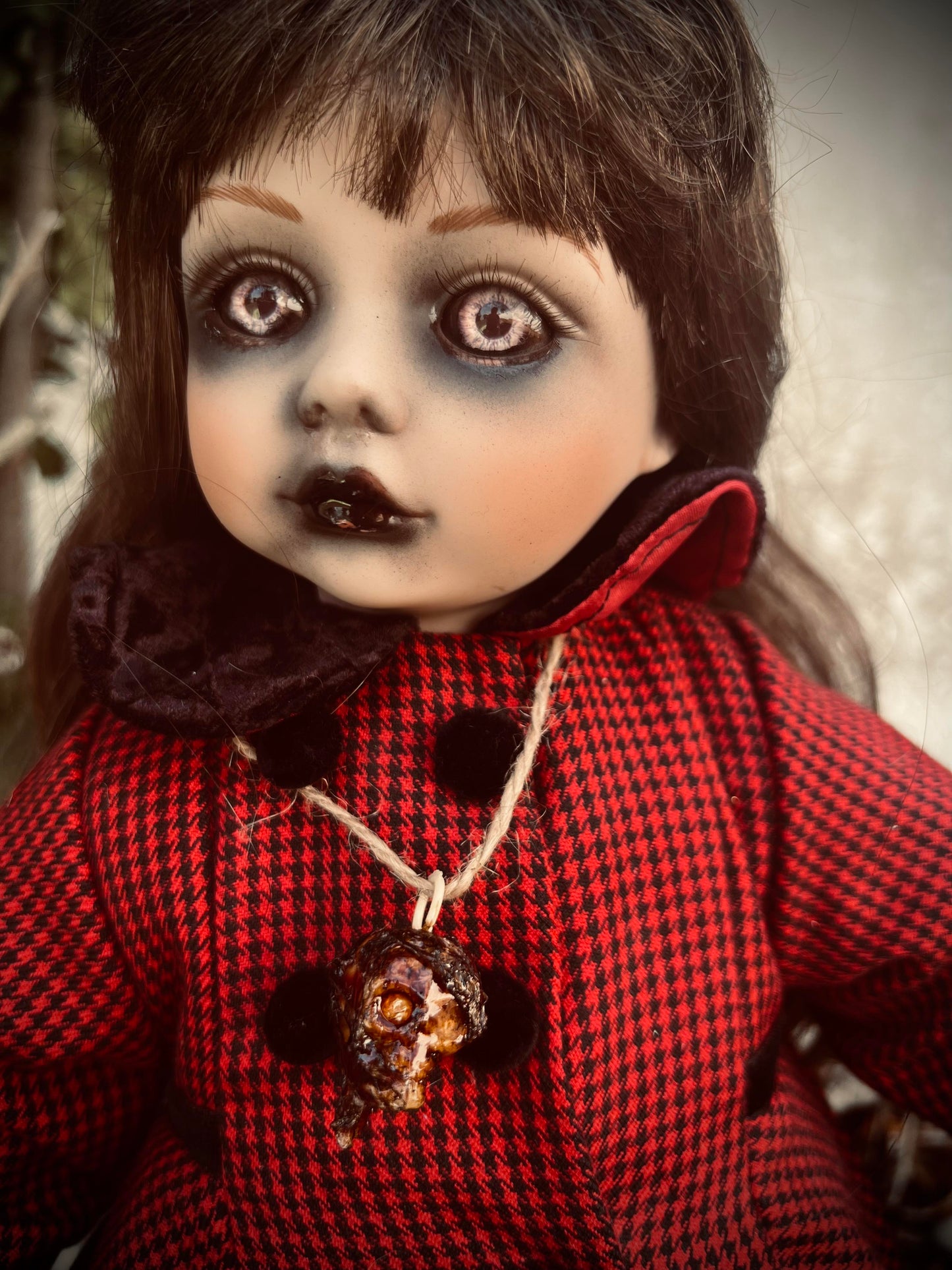 Meet Jade 19" Vintage Baby Porcelain witchy Creepy Haunted Spirit Infected Zombie Doll Scary Poltergeist Halloween Spooky Hand Painted