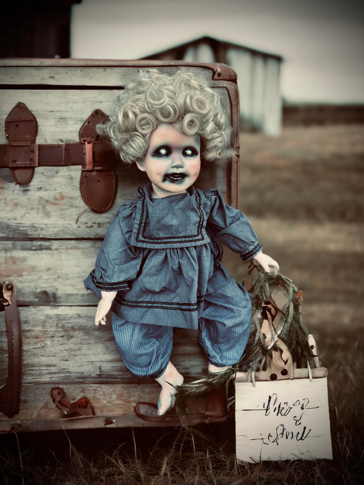 Meet Frances 22" Doll Porcelain Witchy Creepy Haunted Spirit Infected Scary Spooky Zombie Possessed Fall Gothic Positive Energy