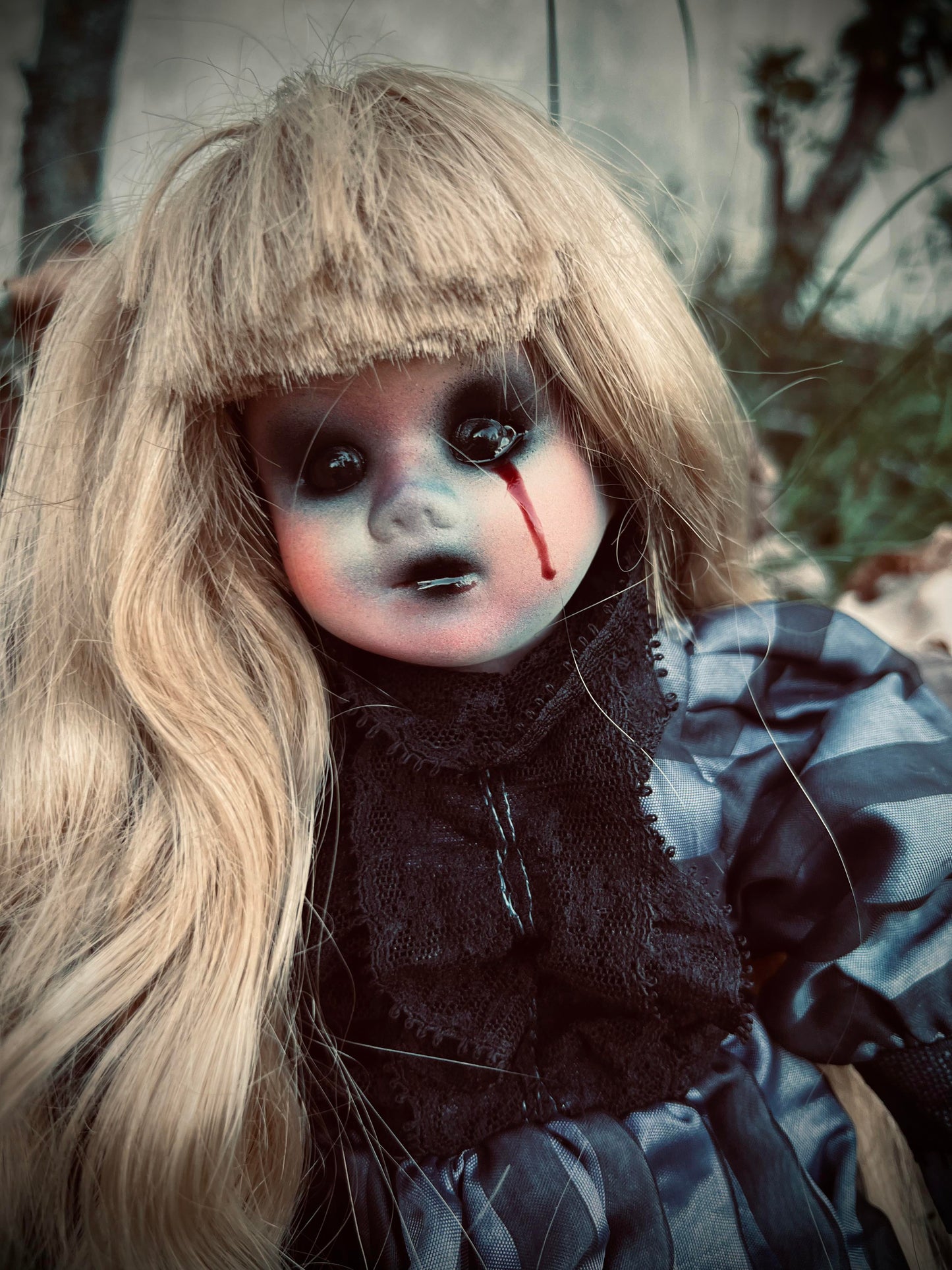 Meet Gwendolyn 12" Doll Porcelain Witchy Creepy Haunted Spirit Infected Scary Spooky Zombie Possessed Fall Gothic Positive Energy