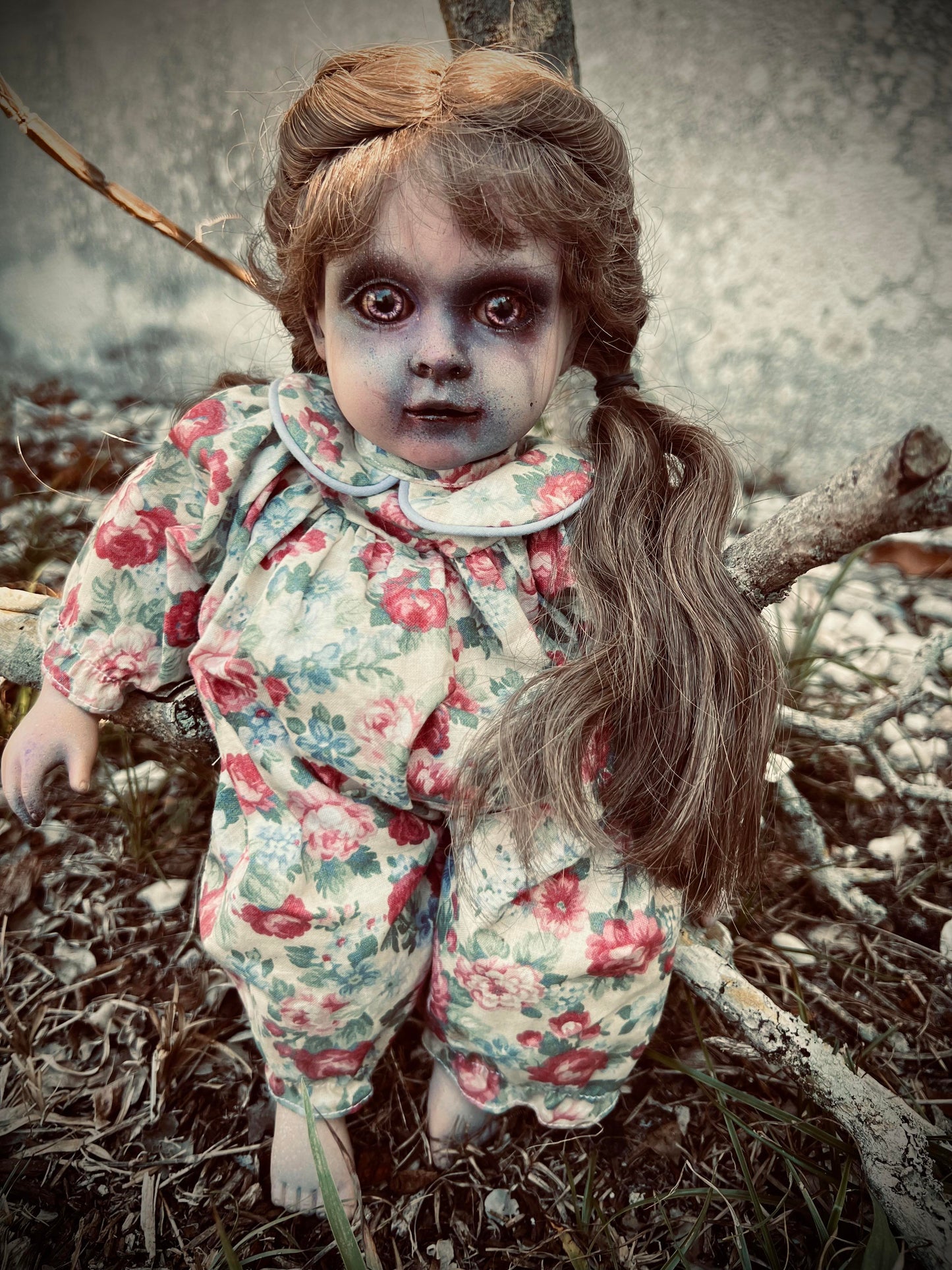 Meet Carrie 12" Vintage Baby Porcelain witchy Creepy Haunted Spirit Infected Zombie Doll Scary Poltergeist Halloween Spooky Hand Painted