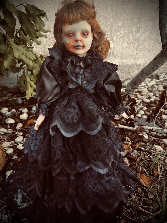 Meet Nora 19" Vintage Baby Porcelain witchy Creepy Haunted Spirit Infected Zombie Doll Scary Poltergeist Halloween Spooky Hand Painted