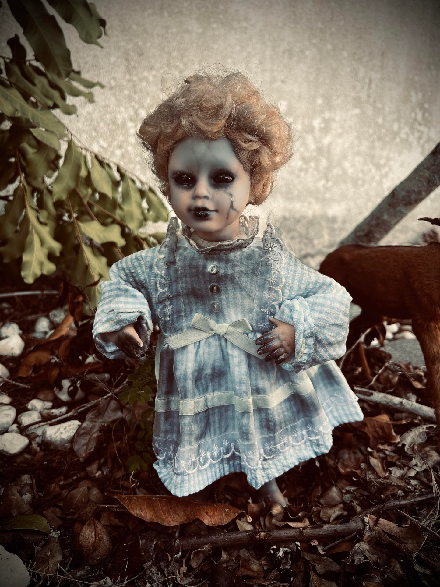 Meet Faye 12" Vintage Baby Porcelain witchy Creepy Haunted Spirit Infected Zombie Doll Scary Poltergeist Halloween Spooky Hand Painted