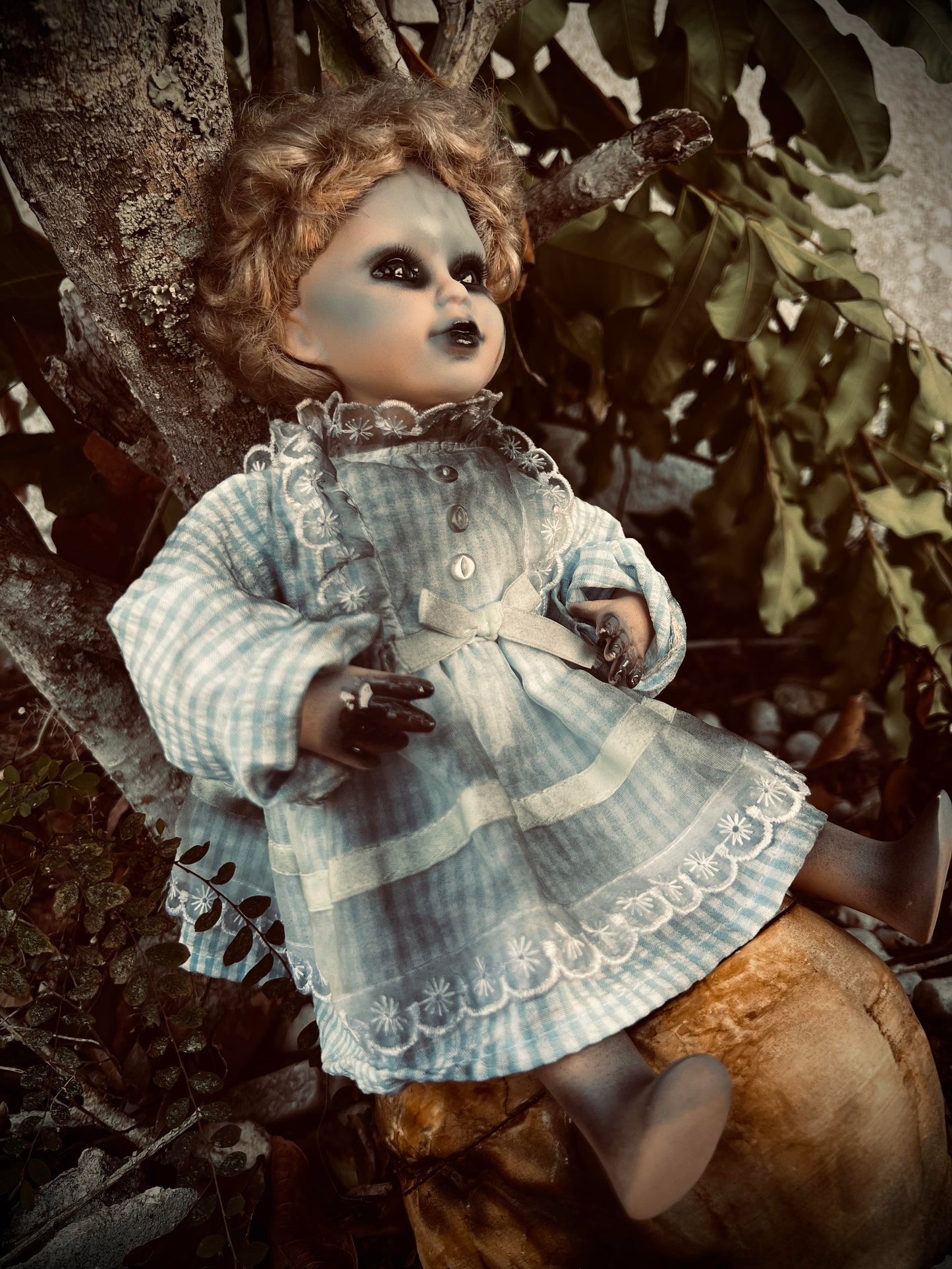 Meet Faye 12" Vintage Baby Porcelain witchy Creepy Haunted Spirit Infected Zombie Doll Scary Poltergeist Halloween Spooky Hand Painted