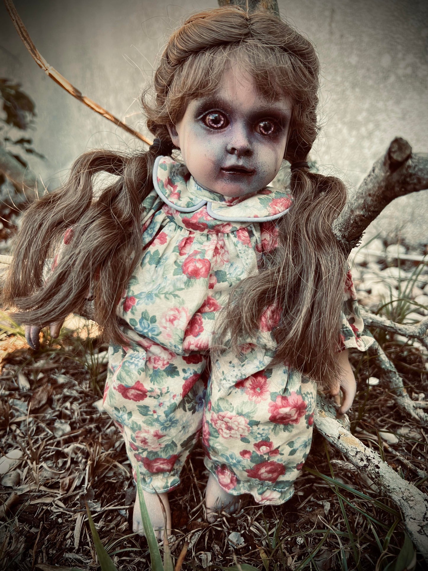 Meet Carrie 12" Vintage Baby Porcelain witchy Creepy Haunted Spirit Infected Zombie Doll Scary Poltergeist Halloween Spooky Hand Painted