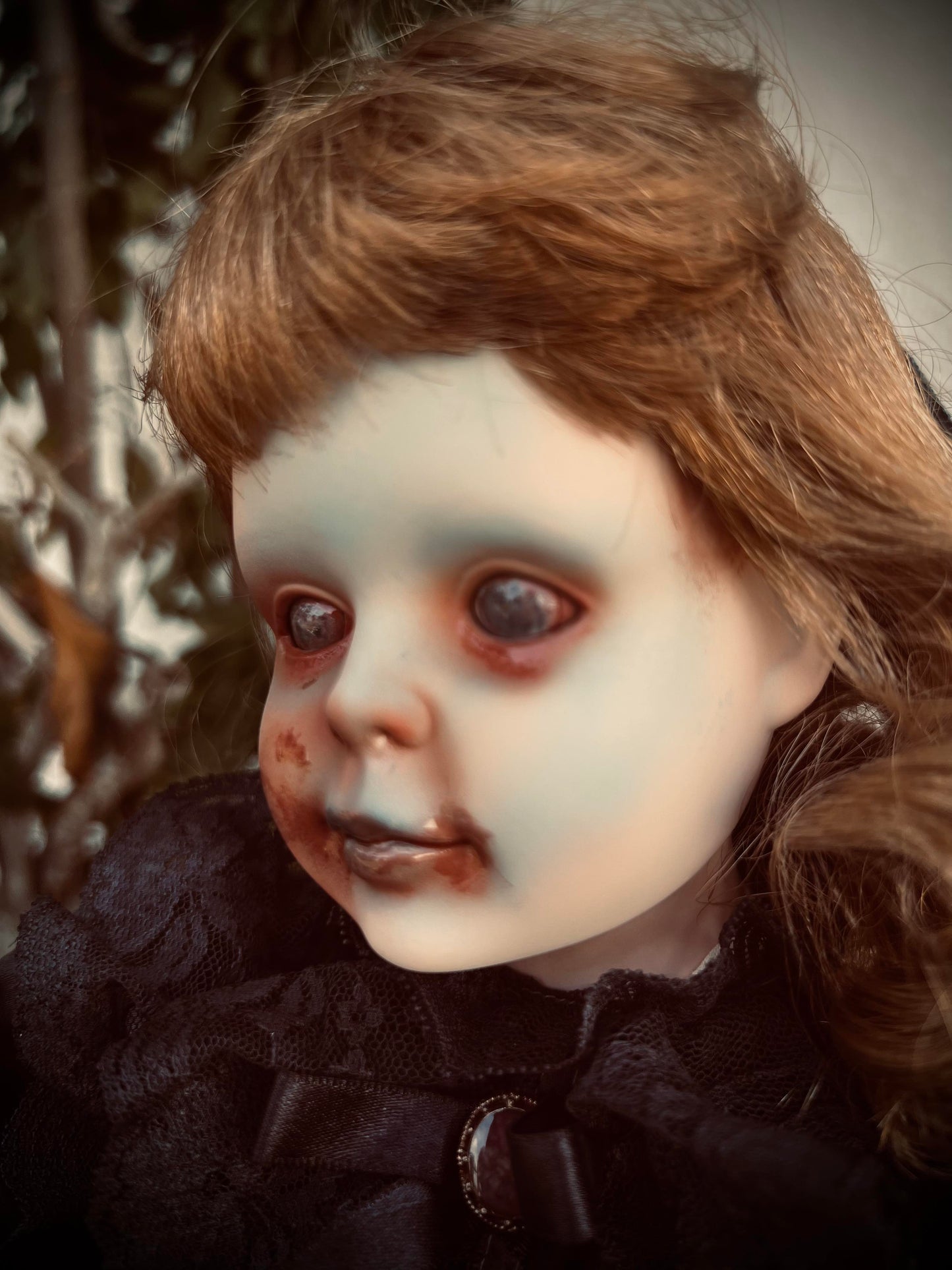 Meet Nora 19" Vintage Baby Porcelain witchy Creepy Haunted Spirit Infected Zombie Doll Scary Poltergeist Halloween Spooky Hand Painted