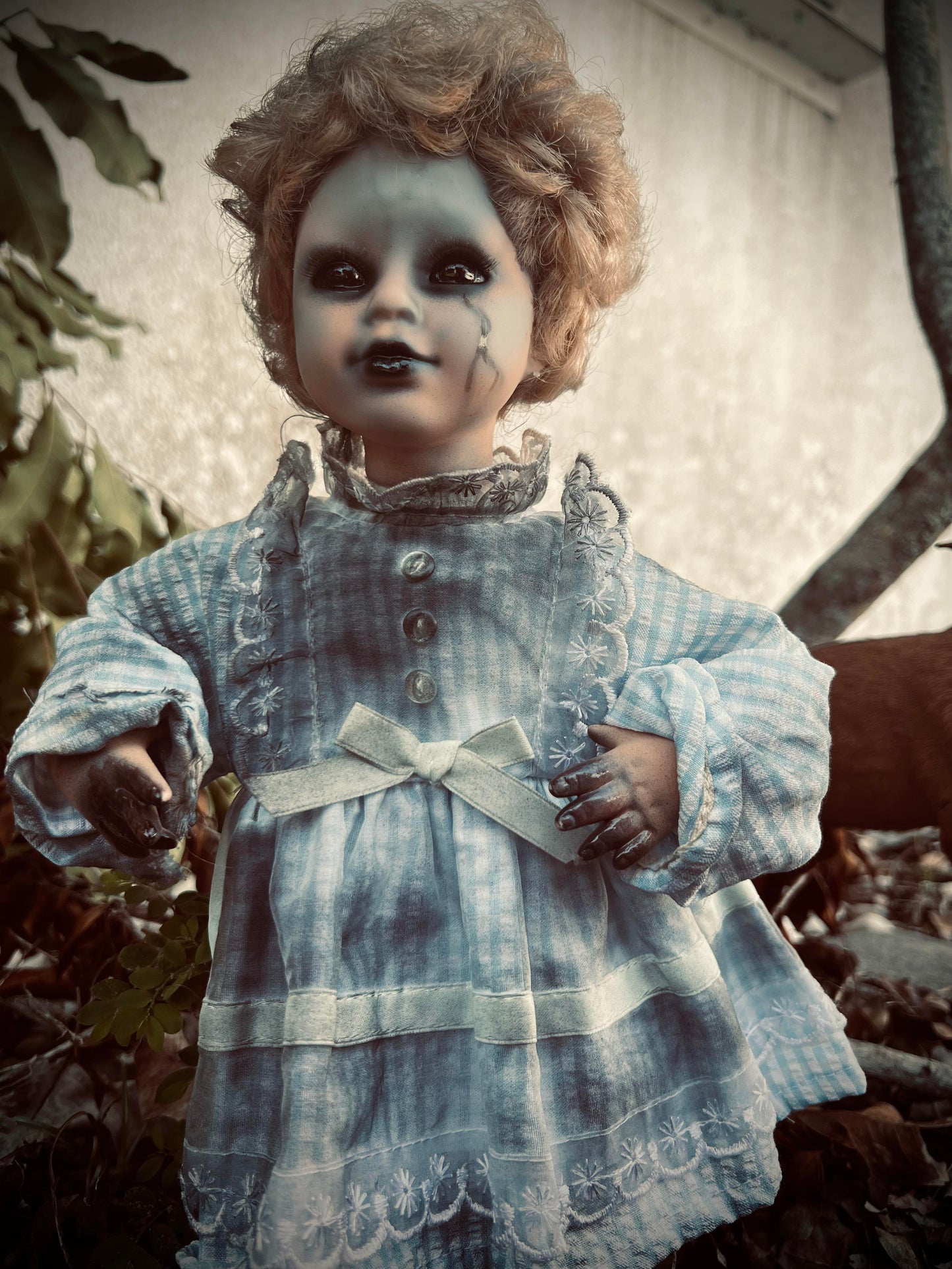 Meet Faye 12" Vintage Baby Porcelain witchy Creepy Haunted Spirit Infected Zombie Doll Scary Poltergeist Halloween Spooky Hand Painted