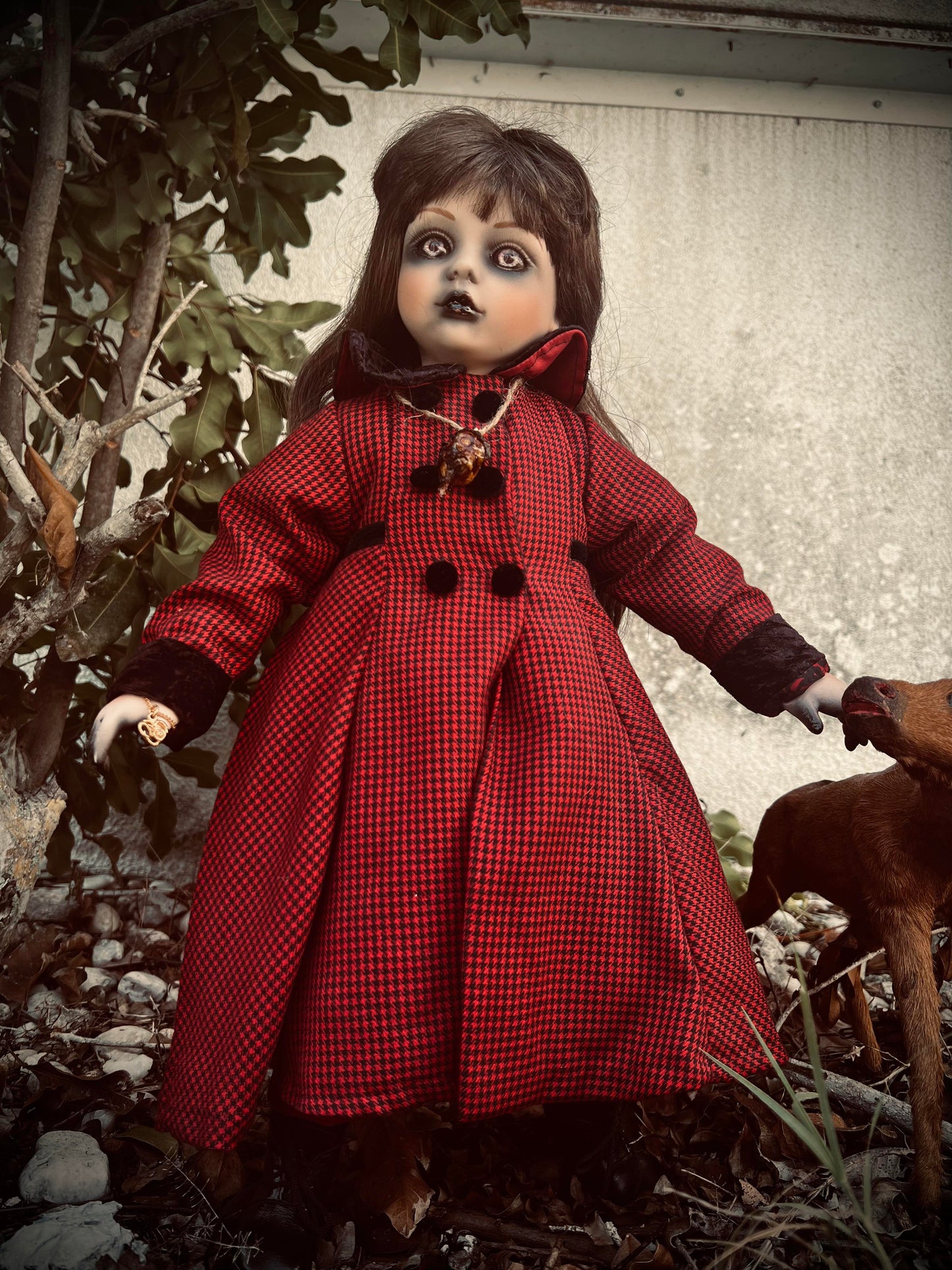 Meet Jade 19" Vintage Baby Porcelain witchy Creepy Haunted Spirit Infected Zombie Doll Scary Poltergeist Halloween Spooky Hand Painted