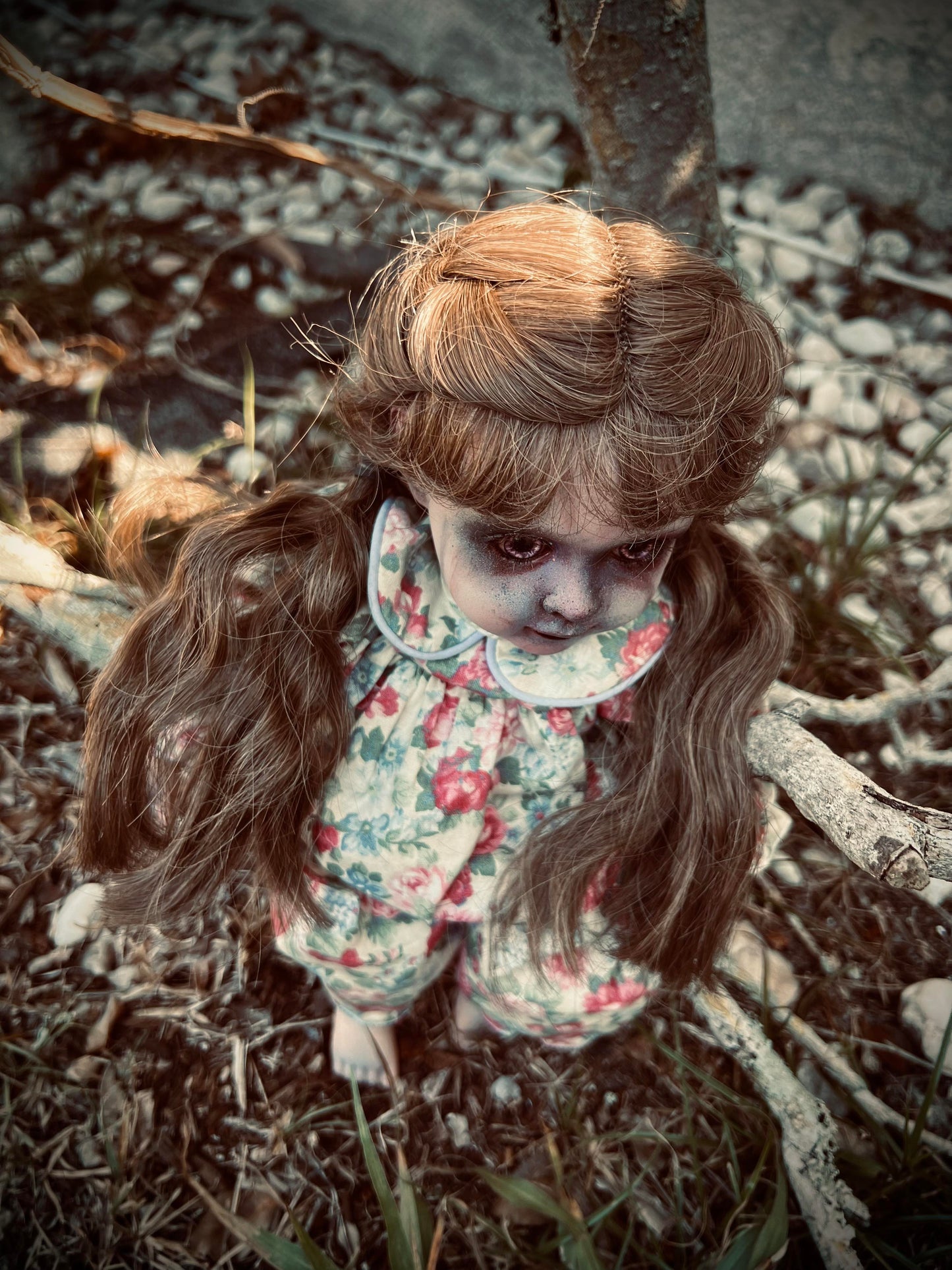 Meet Carrie 12" Vintage Baby Porcelain witchy Creepy Haunted Spirit Infected Zombie Doll Scary Poltergeist Halloween Spooky Hand Painted