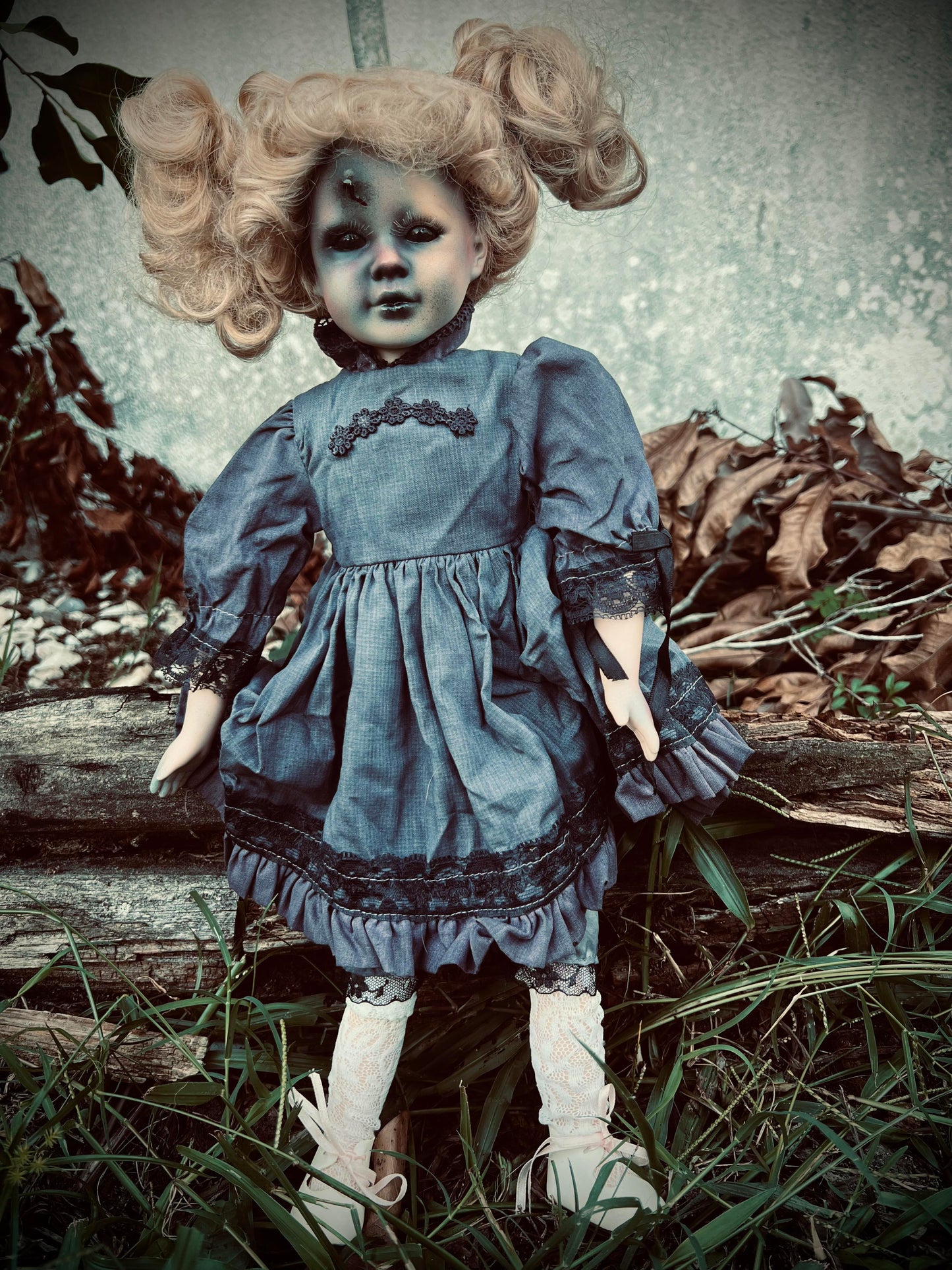 Meet Jeannette 17" Doll Porcelain Witchy Creepy Haunted Spirit Infected Scary Spooky Zombie Possessed Fall Gothic Positive Energy