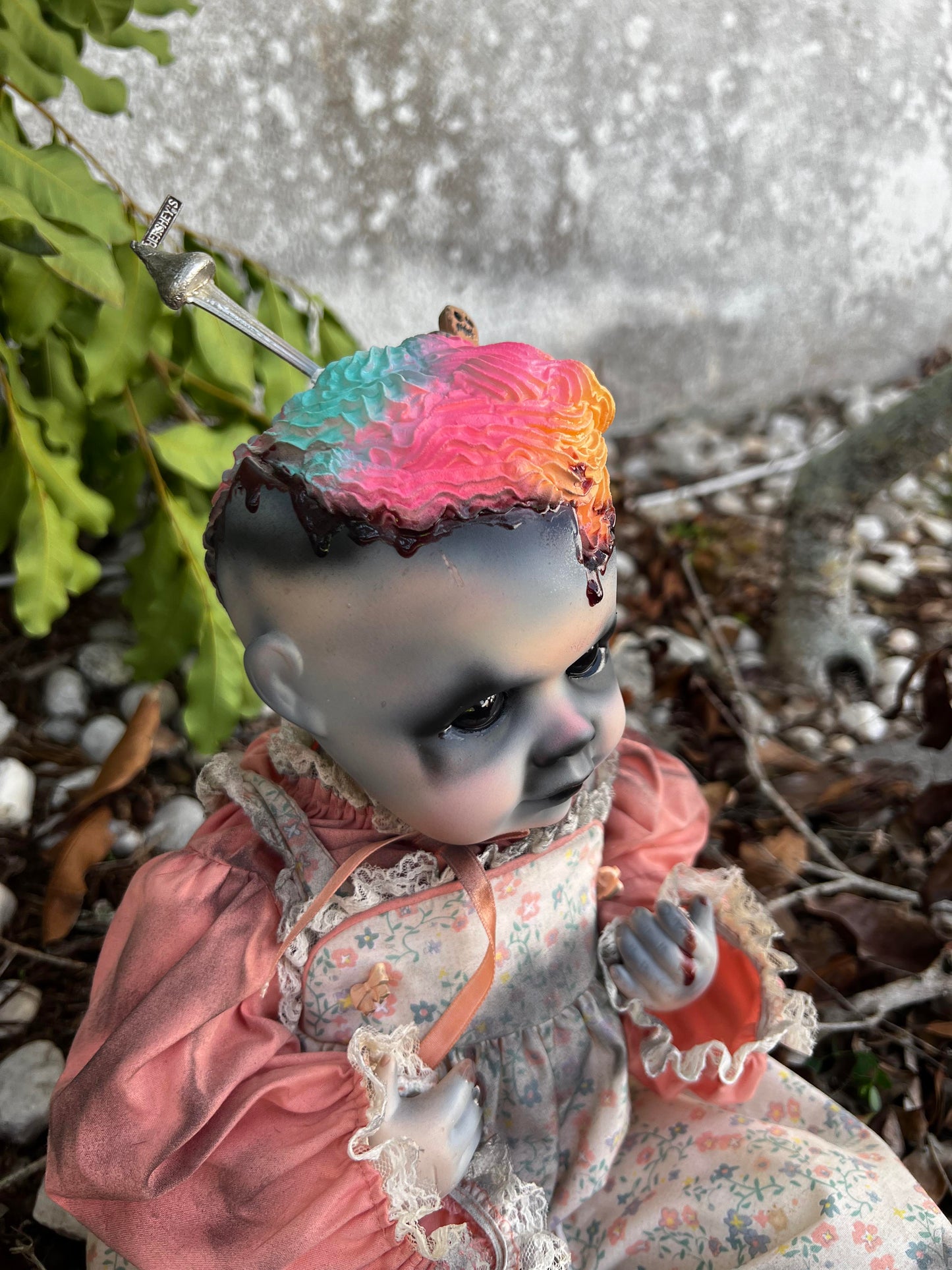 Meet Scoop 17" Vintage Baby Porcelain witchy Creepy Haunted Spirit Infected Zombie Doll Scary Poltergeist Halloween Spooky Hand Painted