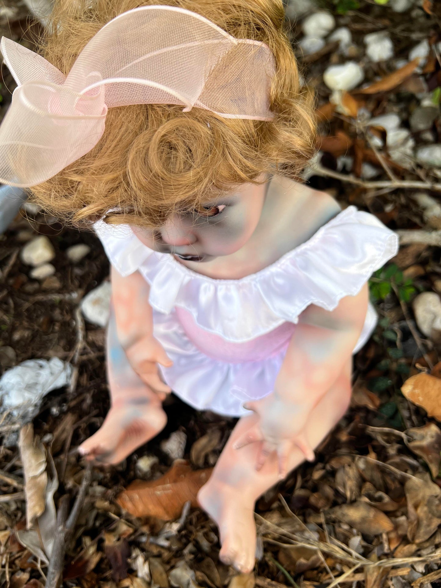 Meet Clarice 16" Vintage Baby Porcelain witchy Creepy Haunted Spirit Infected Zombie Doll Scary Poltergeist Halloween Spooky Hand Painted